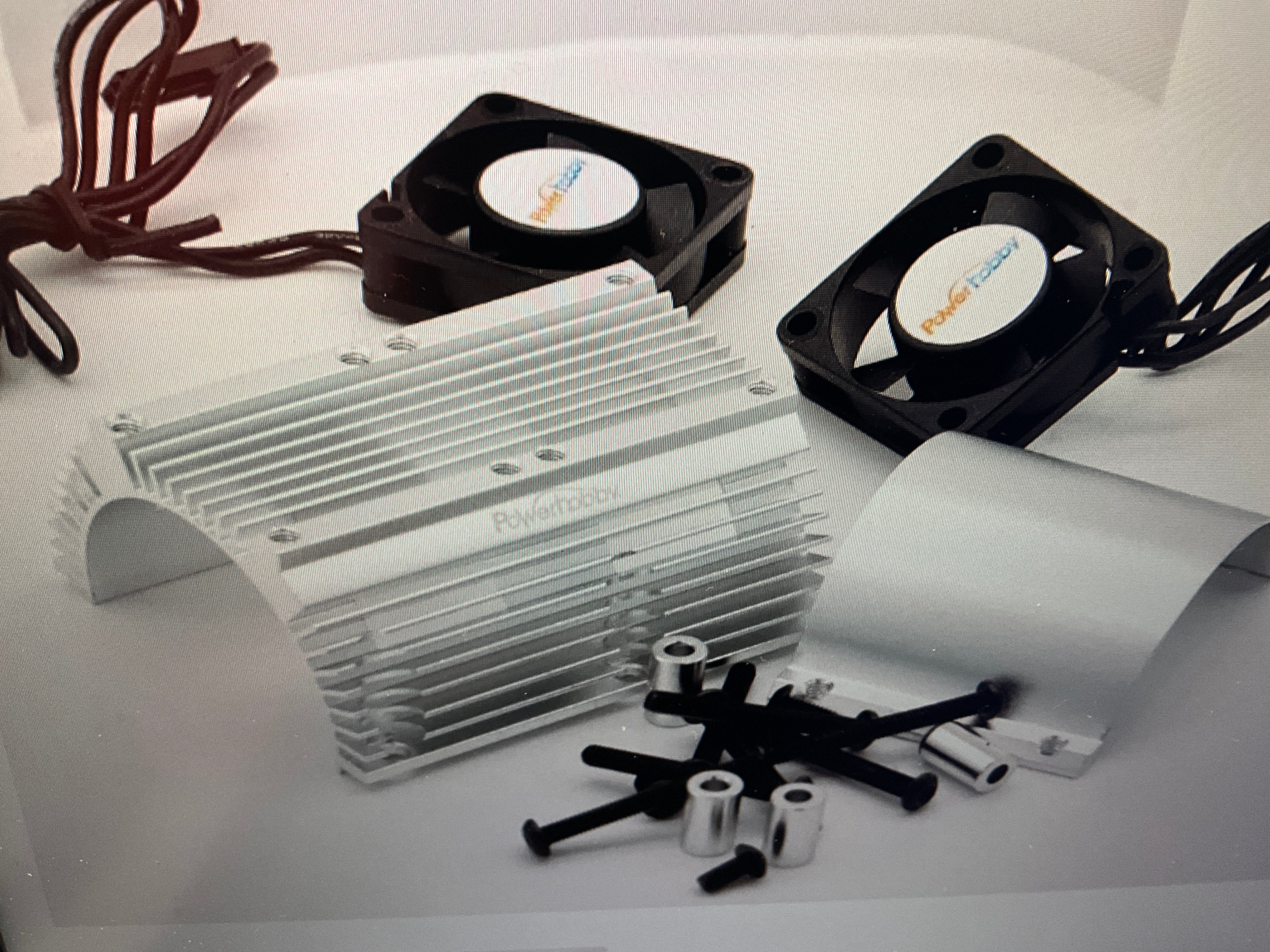 Powerhobby Heat Sink w Twin Turbo High Speed Cooling Fans 1/8 Motors Silver