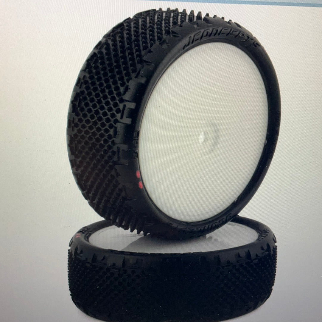 JConcepts Pin Swag 2.2" Pre-Mounted 4WD Front Buggy Tire (White) (2) (Pink) w/12mm Hex