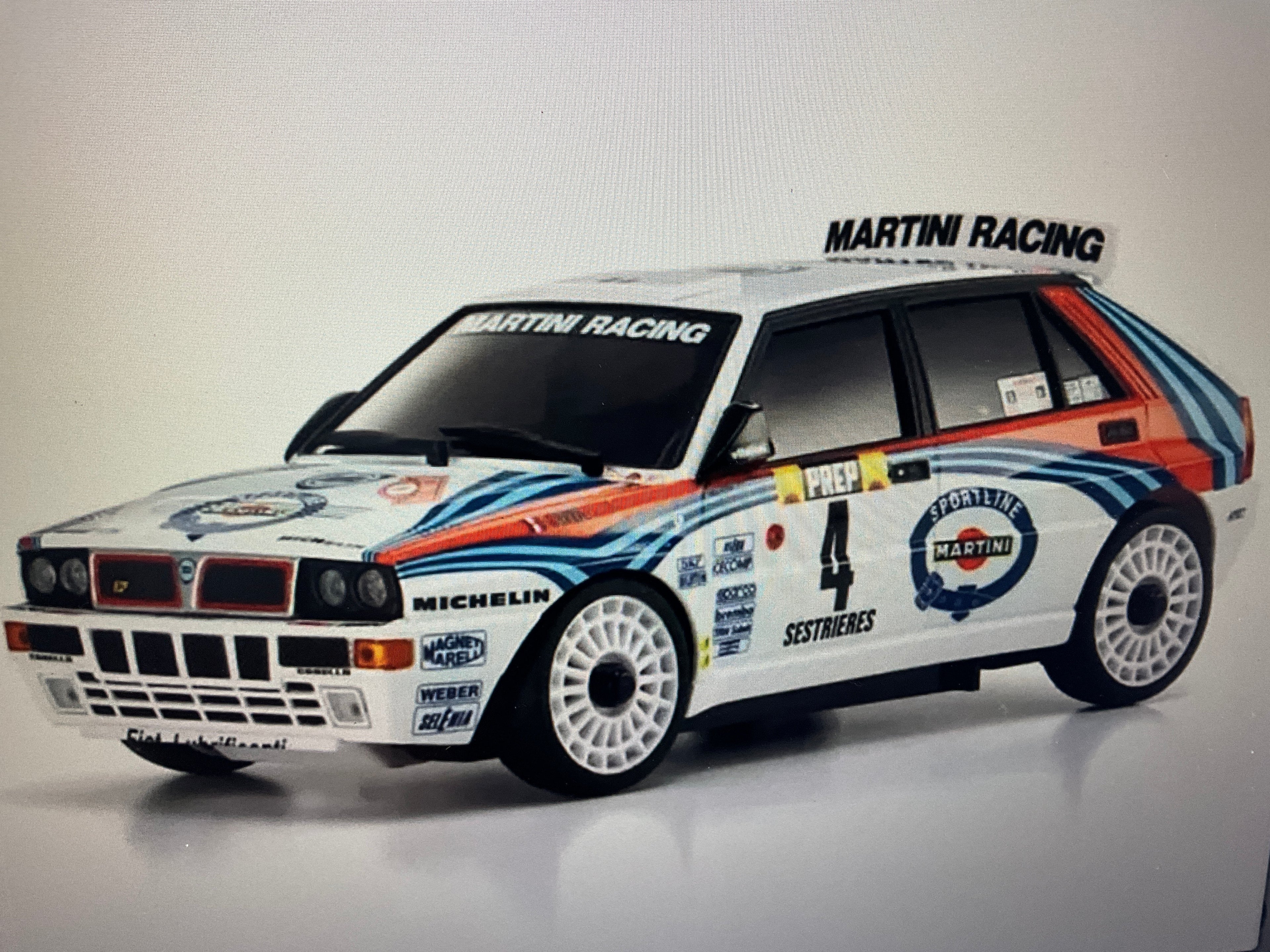 Kyosho MA-020 AWD Mini-Z ReadySet w/1992 Lancia Delta Monte Carlo Rally Body (White/Blue) w/KT-531P 2.4GHz Radio