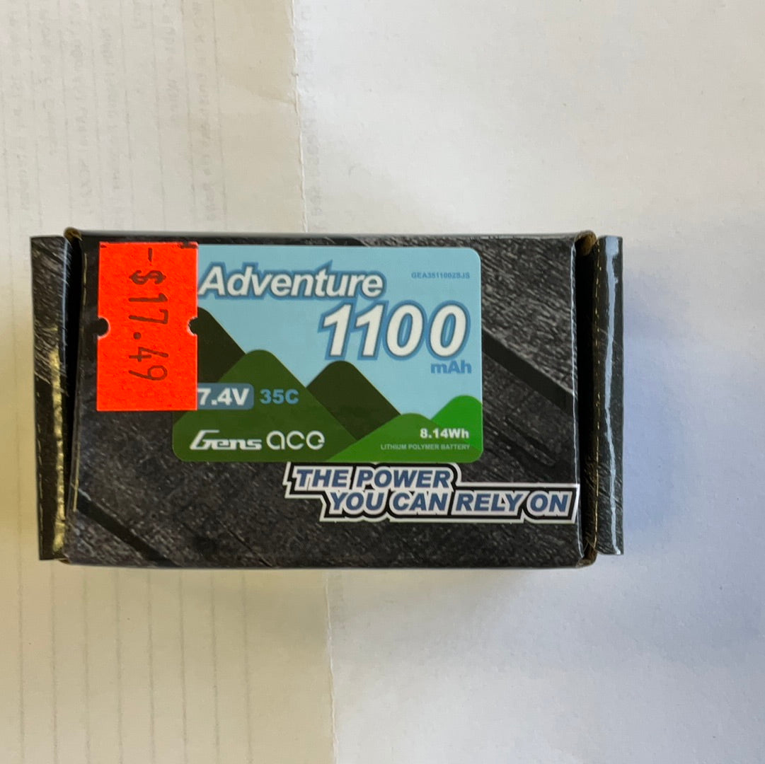Gens Ace 2S LiPo Battery 35C (7.4V/1100mAh) (Axial SCX24) w/JST-PHR