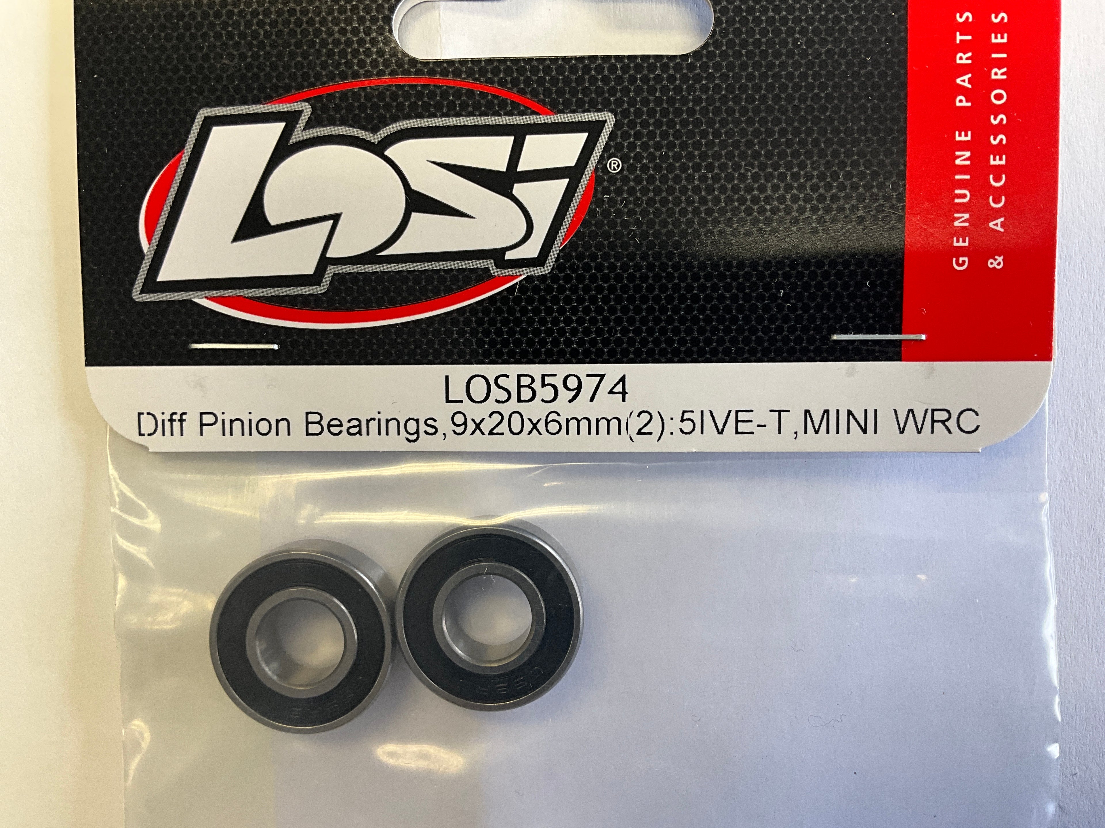 LOSI Diff Pinion Bearings, 9x20x6mm (2): 5IVE-T, MINI WRC
