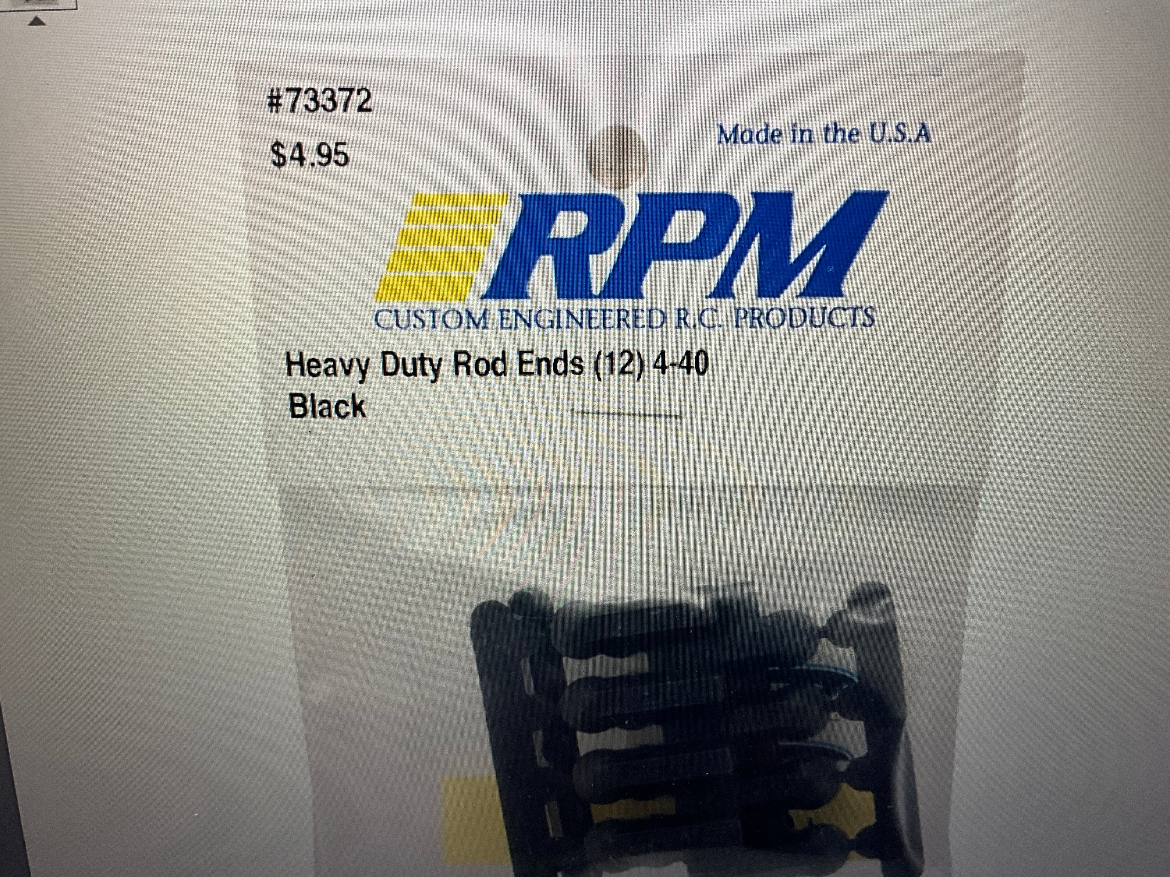 RPM Heavy Duty 4-40 Rod Ends (Black) (12)