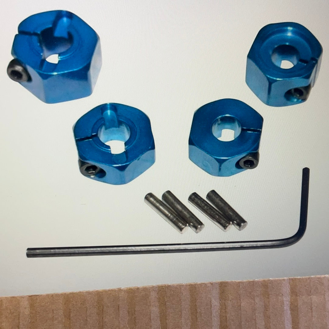 Hot Racing 12mm Traxxas 2WD Aluminum Wheel Hexes (Blue) (4)