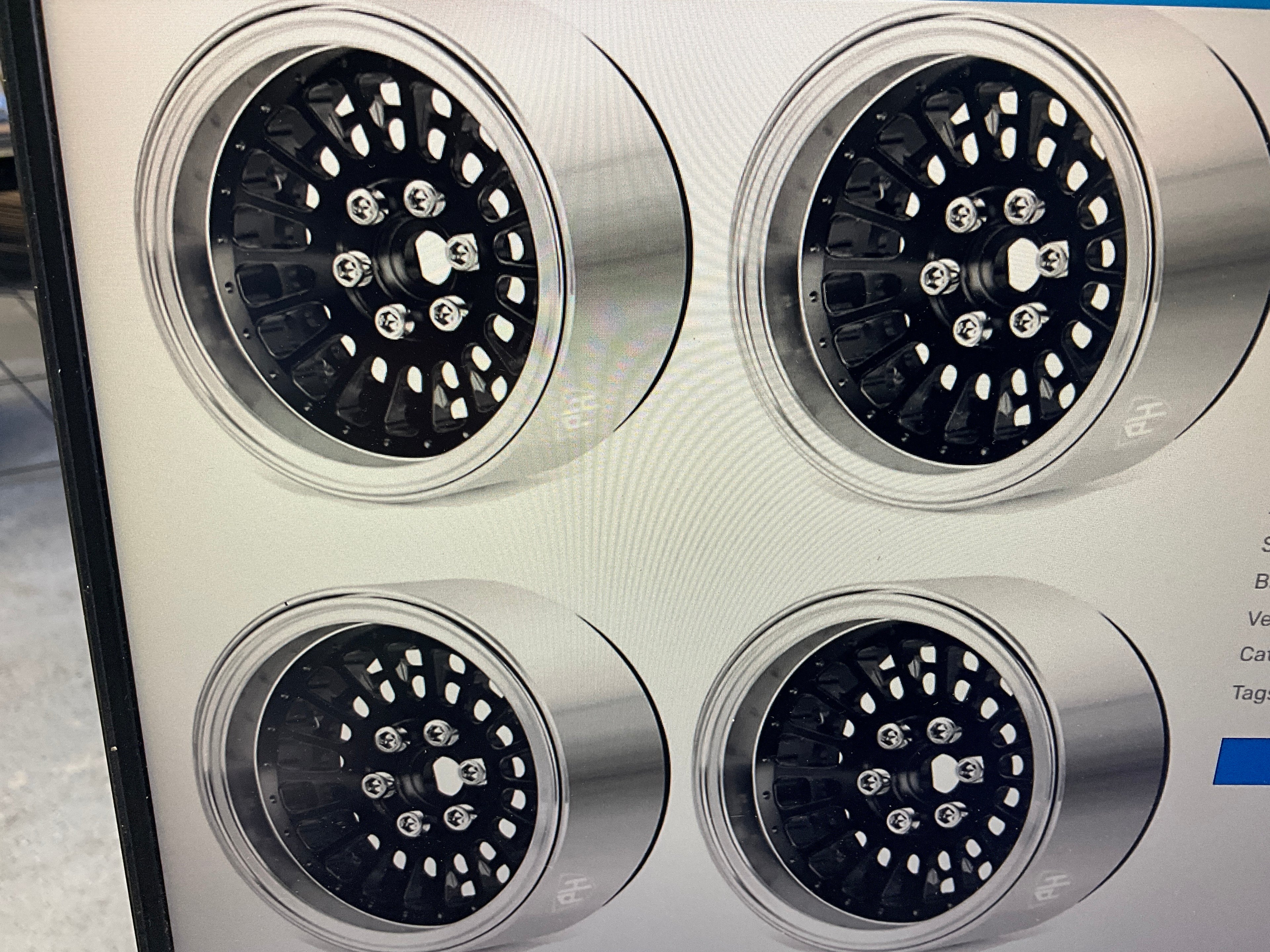 Powerhobby Aluminum 2.2" Beadlock Wheels Black (4) 1/10 Rock Crawler