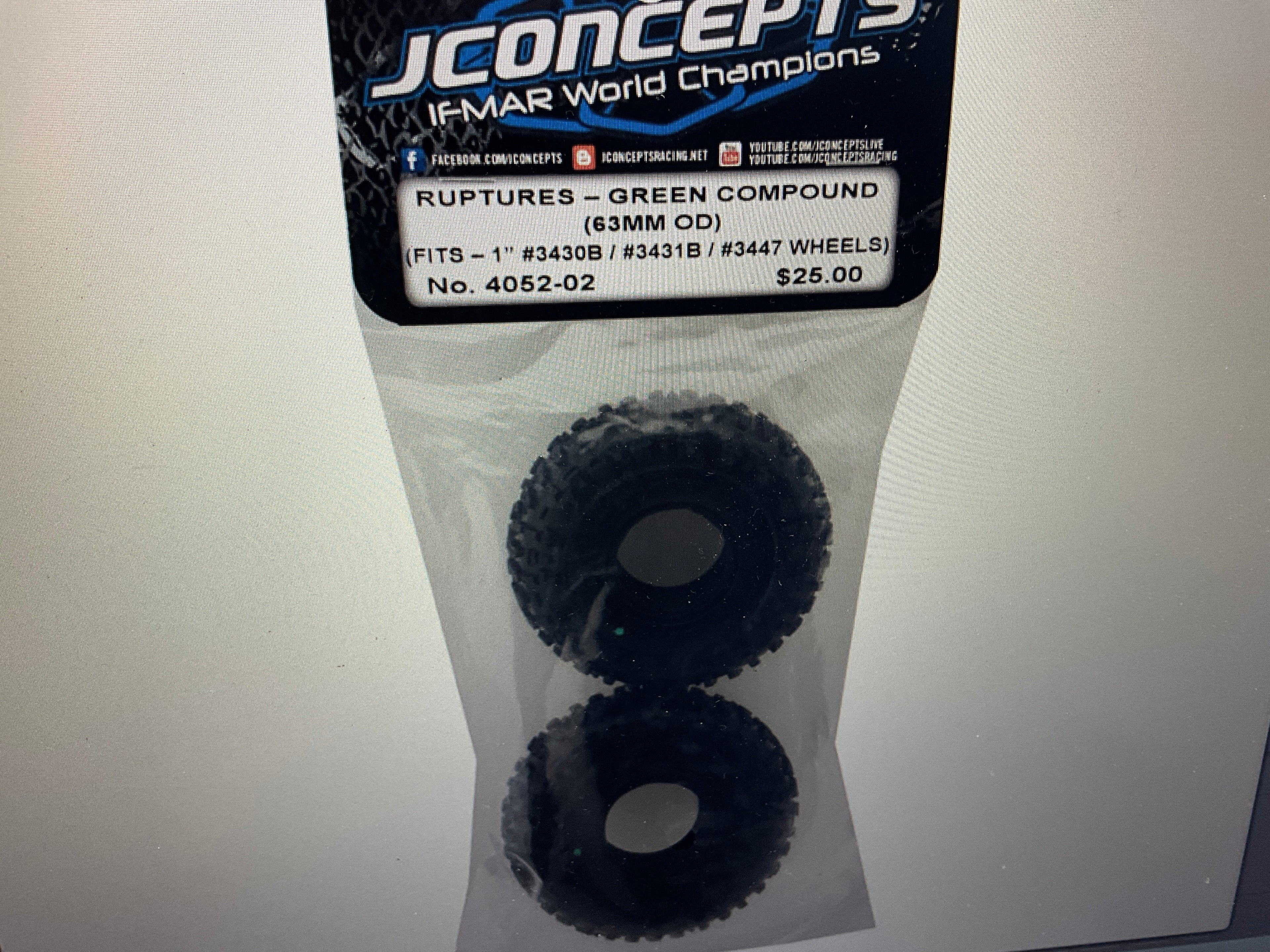 JConcepts Ruptures 1.0" Micro Crawler Tires (63mm OD) (2) (Green)