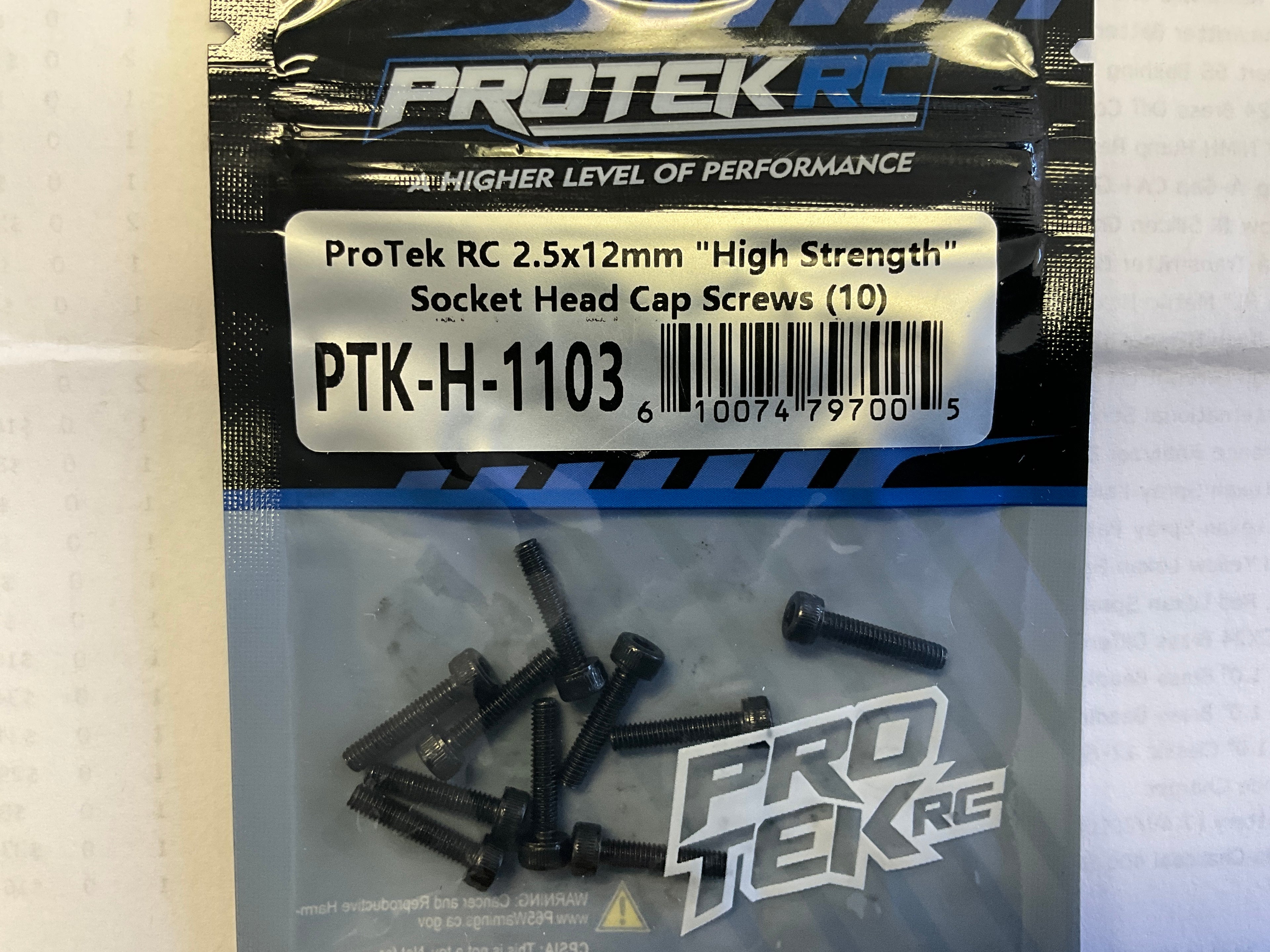 ProTek RC 2.5x12mm "High Strength" Socket Head Cap Screws (10)