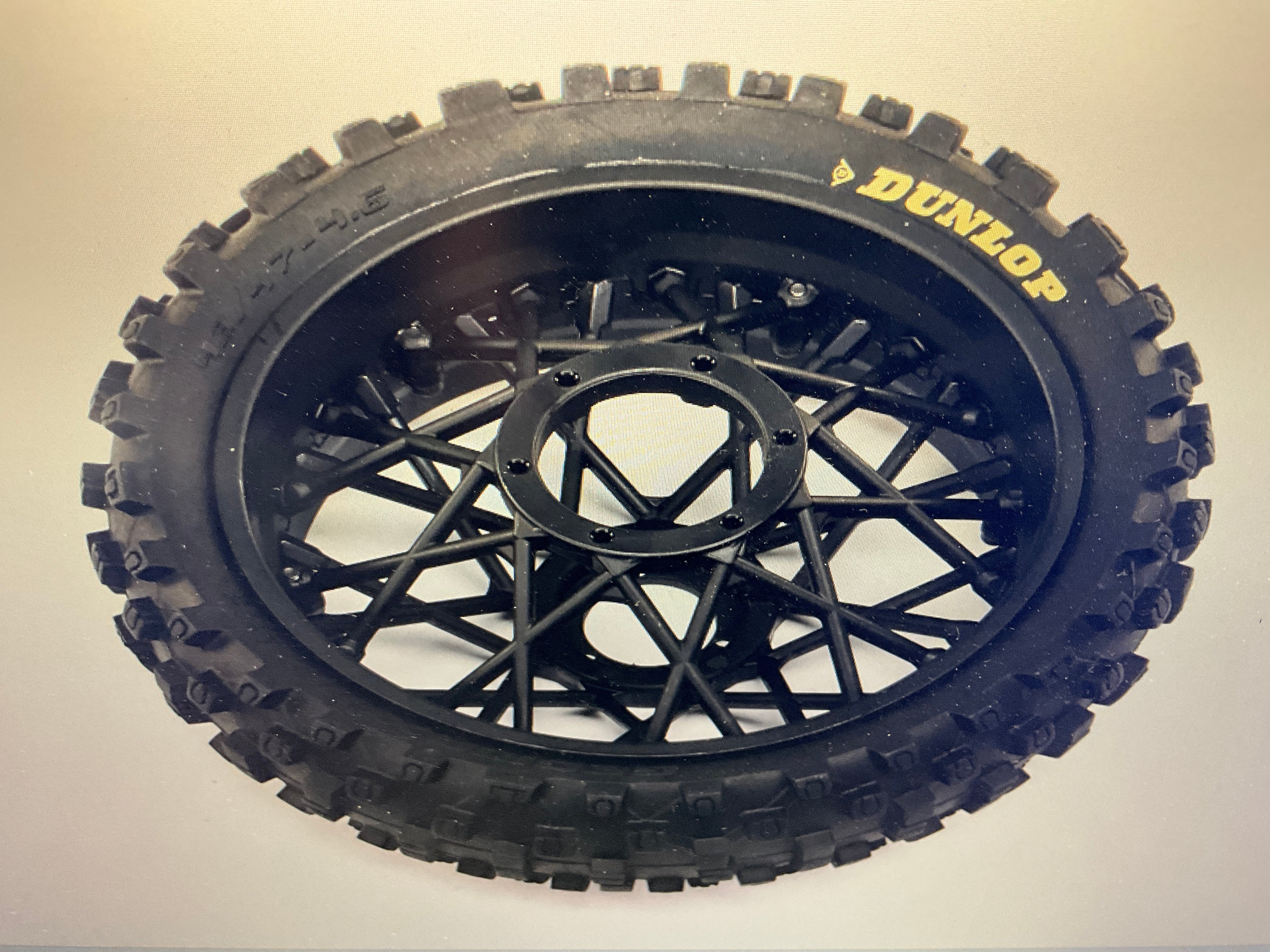 LOSI Dunlop MX53 Rear Tire Mounted, Black: Promoto-MX
