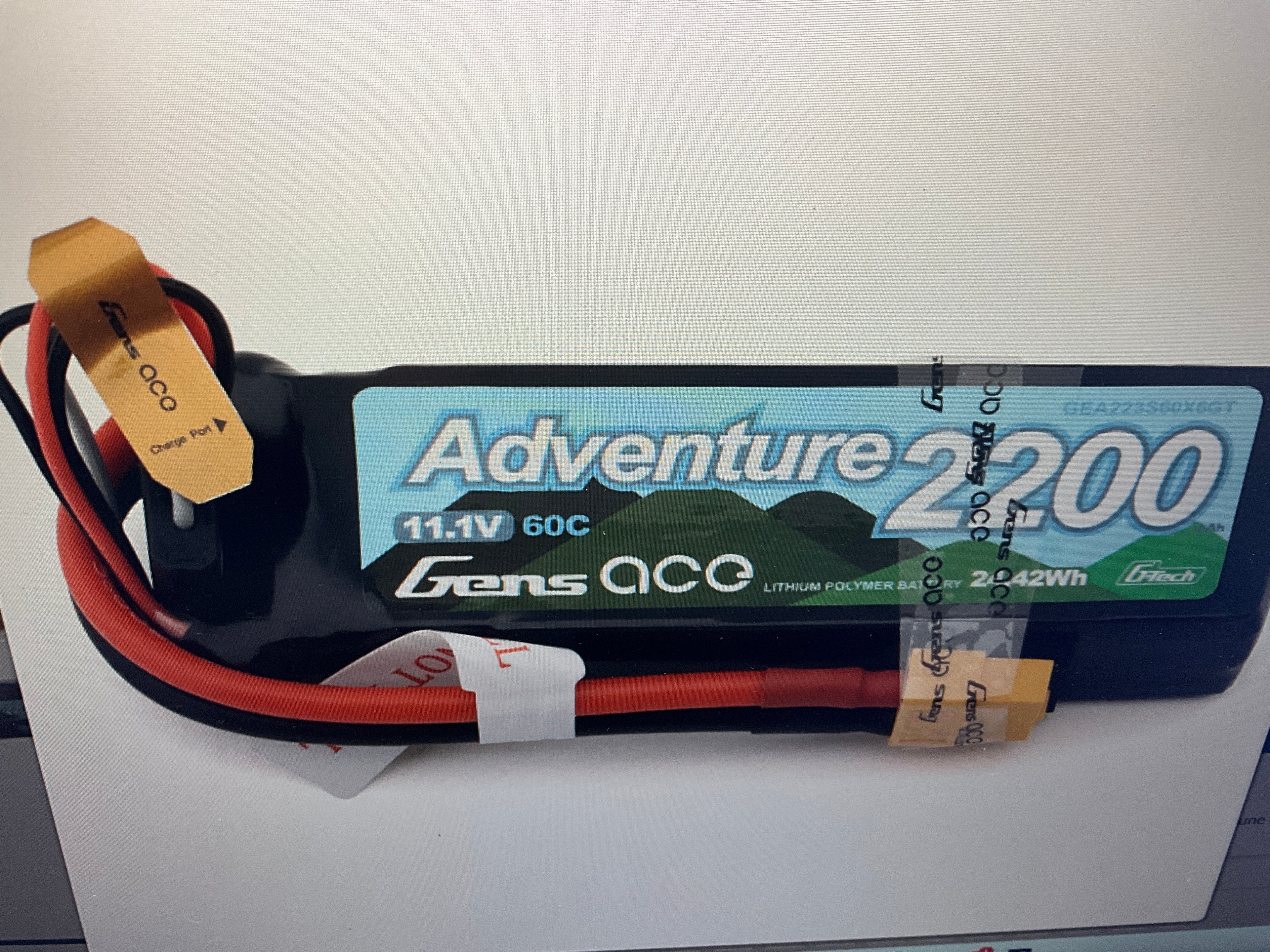Gens Ace G-Tech Smart 3S LiPo Battery 60C (11.1V/2200mAh) w/XT60 Connector