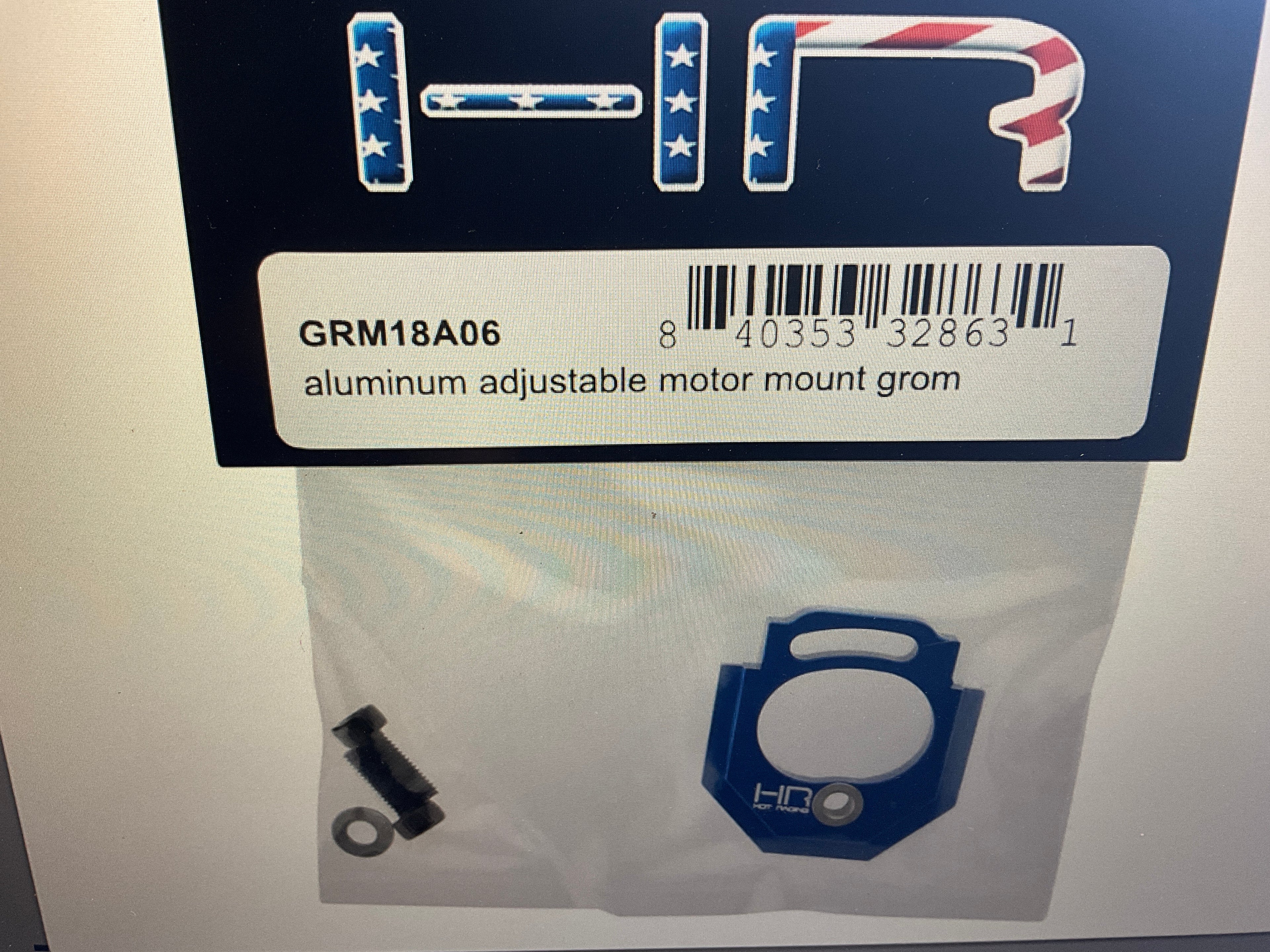 Hot Racing Arrma Grom Aluminum Adjustable Motor Mount (Blue) (16-30T)