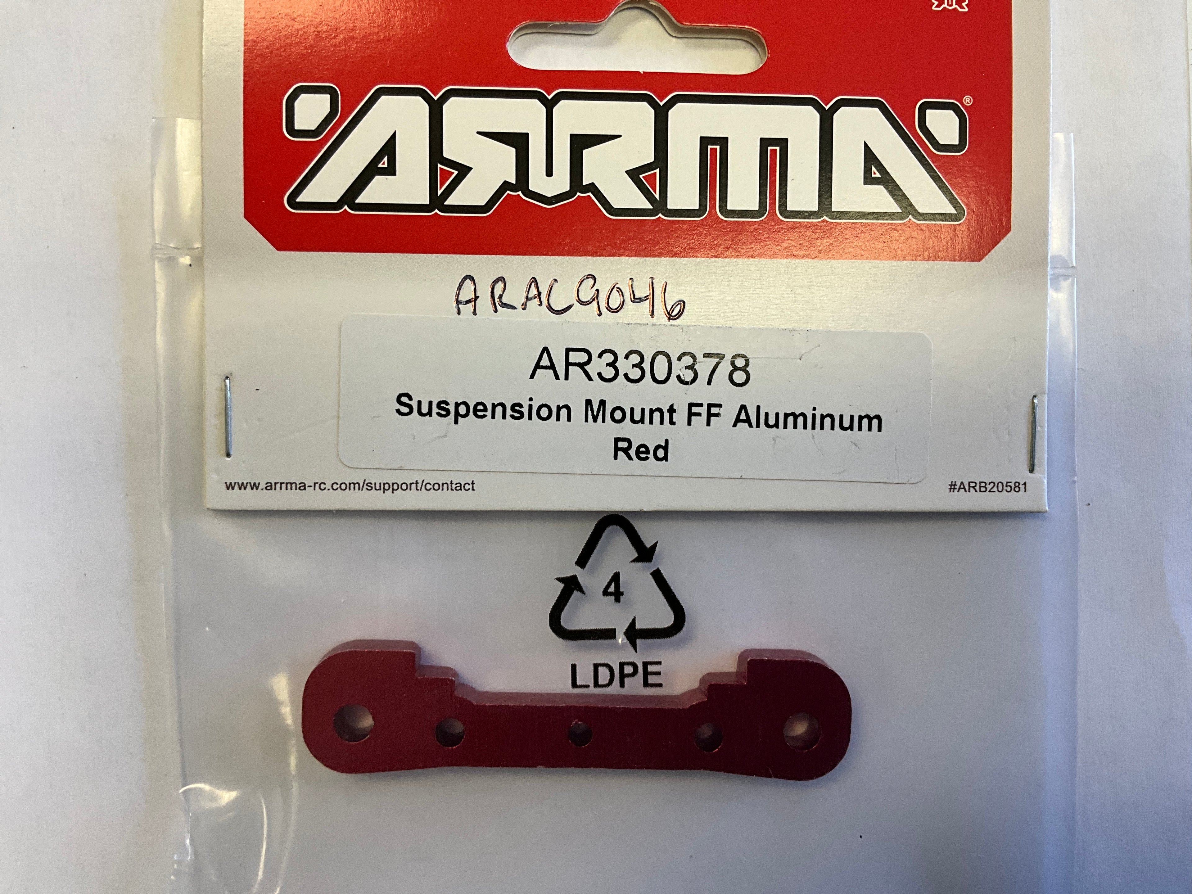 ARRMA Suspension Mount FF Aluminum Red AR330378