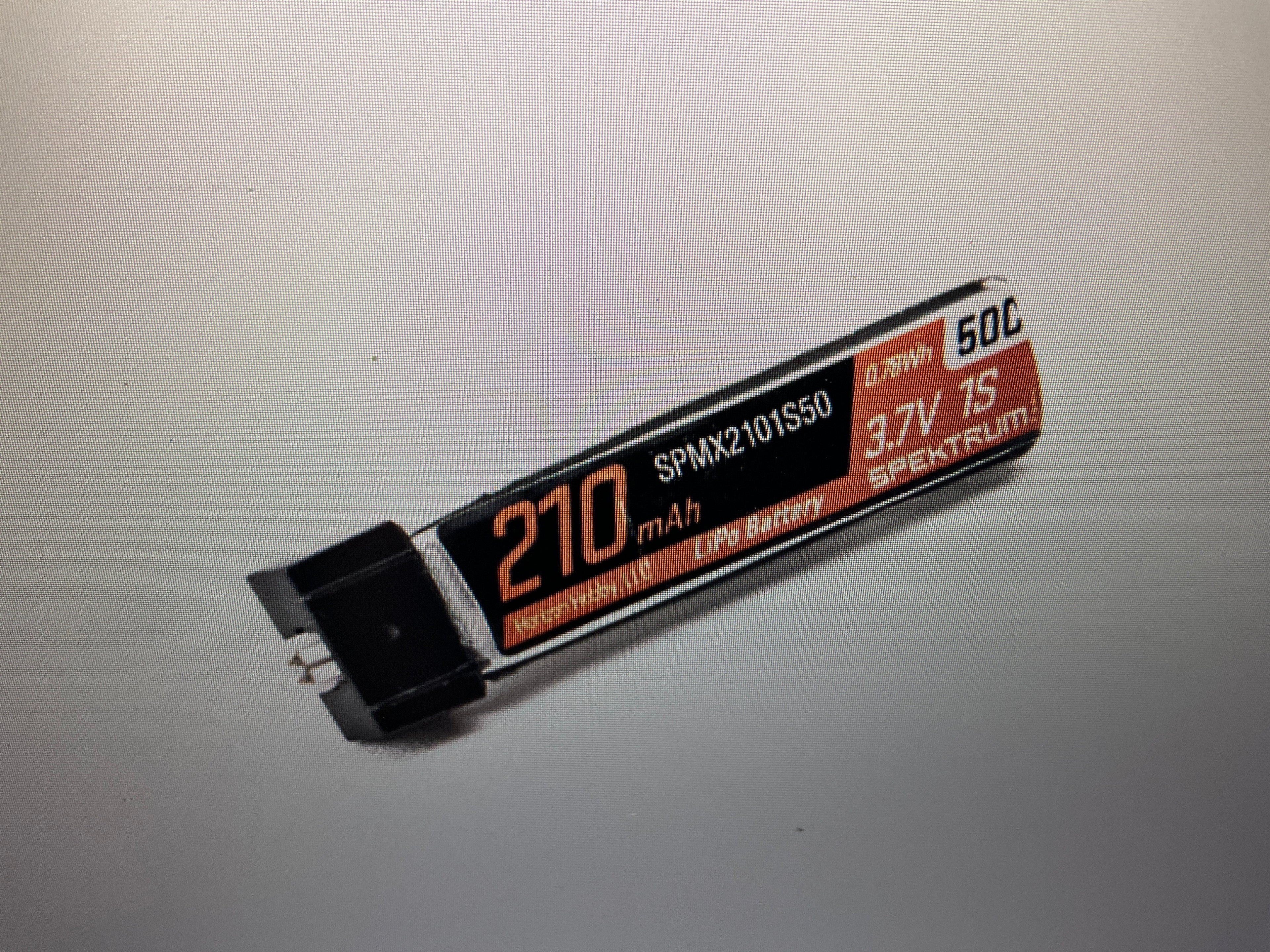 SPEKTRUM 3.7V 210mAh 1S 50C LiPo Battery: JST PH 1.25 (Ultra Micro) Connector