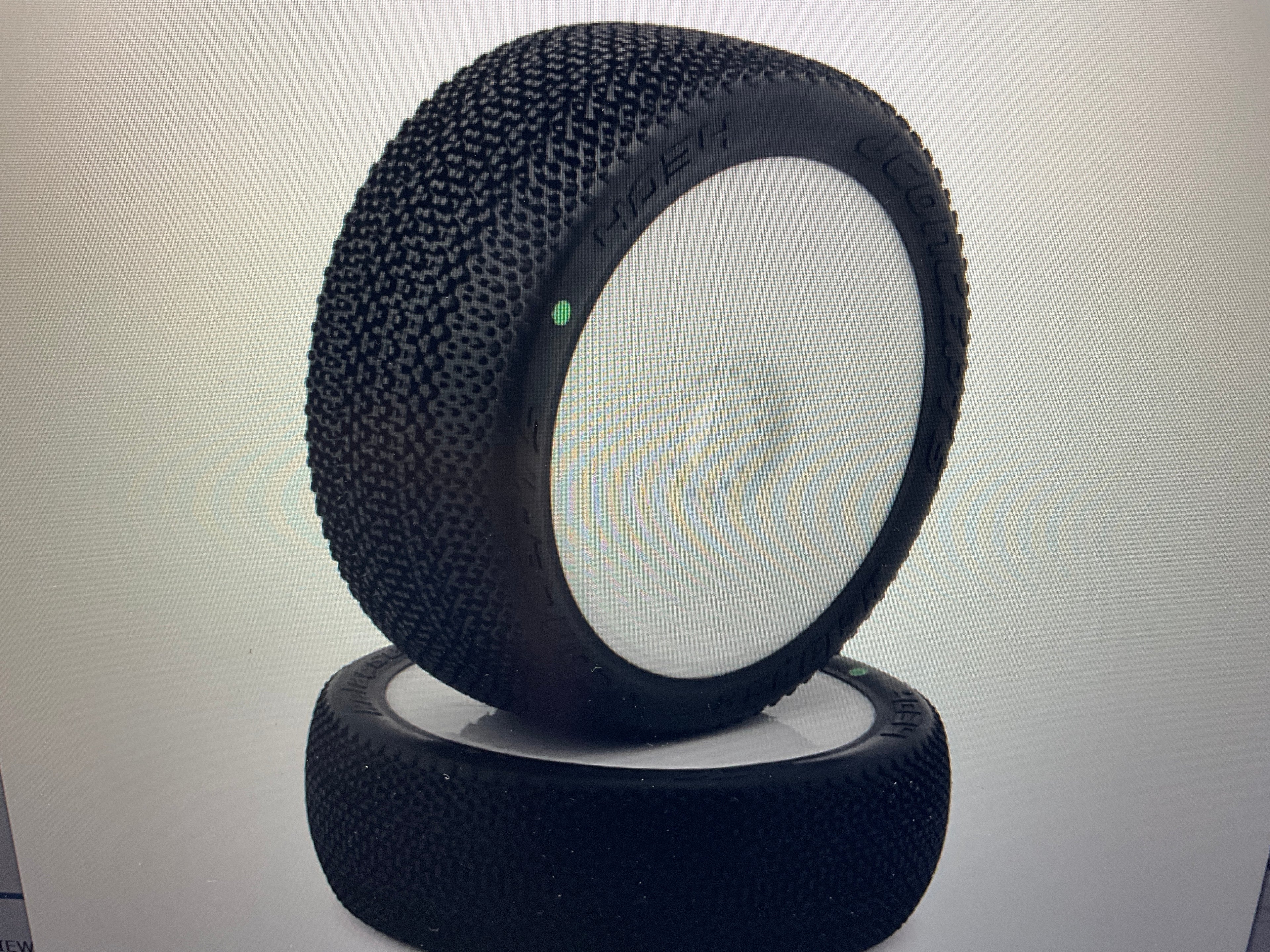 JConcepts Relapse Pre-Mounted 1/8th Buggy Tires (White) (2) (Green)