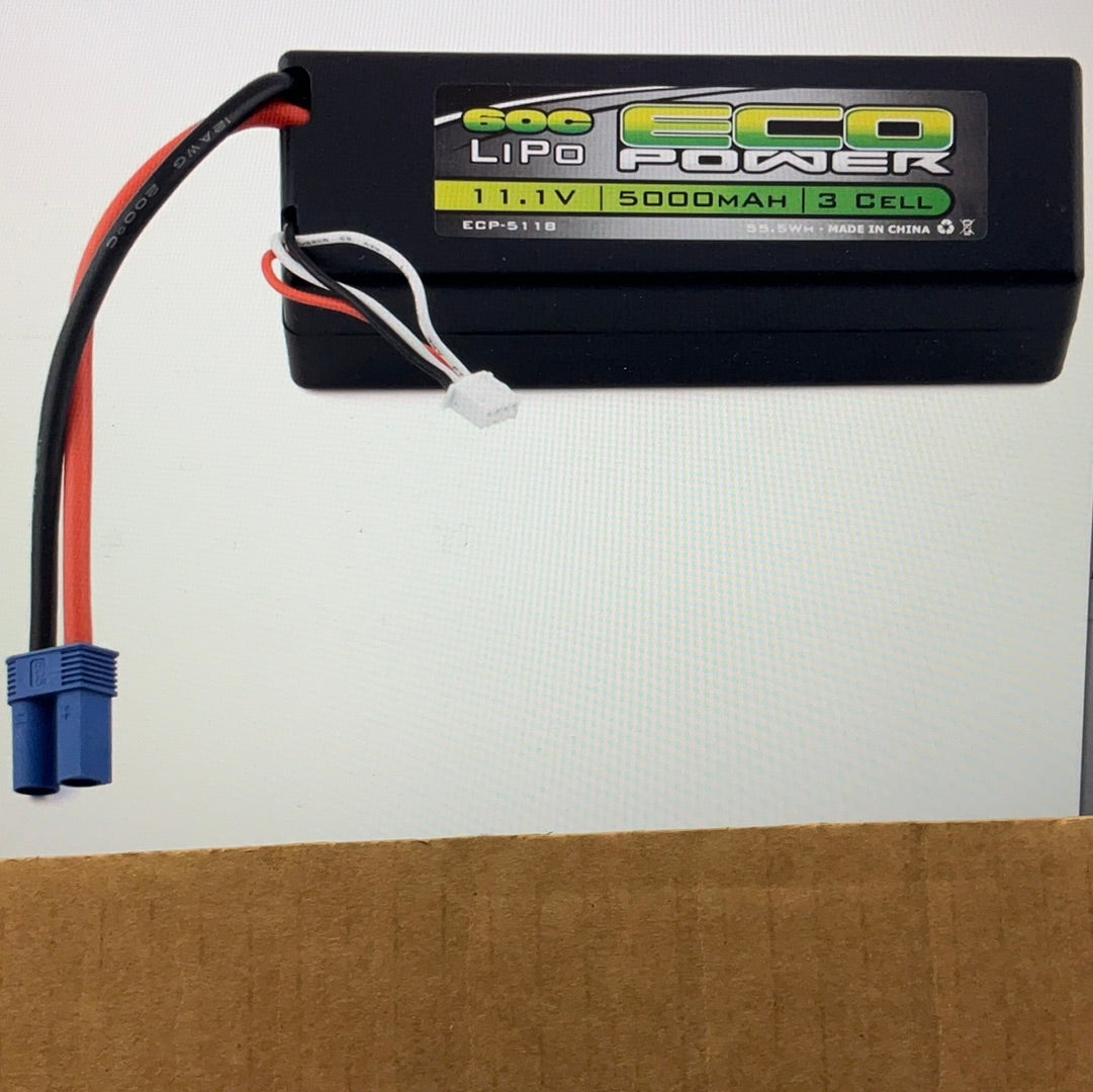 EcoPower "Basher" 3S 60C Hard Case LiPo Battery w/EC5 (11.1V/5000mAh)