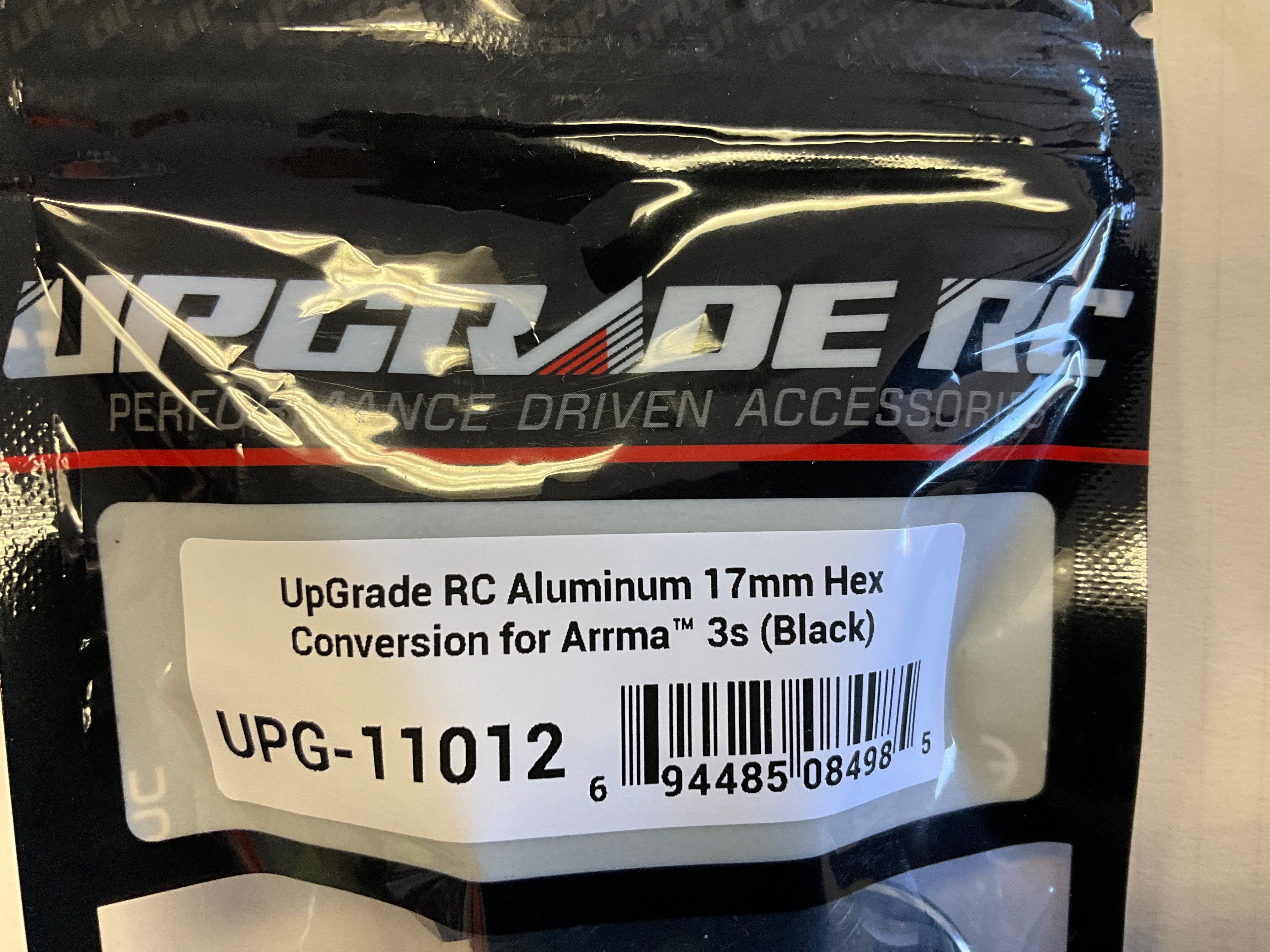 UpGrade RC Aluminum 17mm Hex Conversion for Arrma® 3S Vehicles (Black) - Direct Fit w/UpGrade RC 2.8" Tires