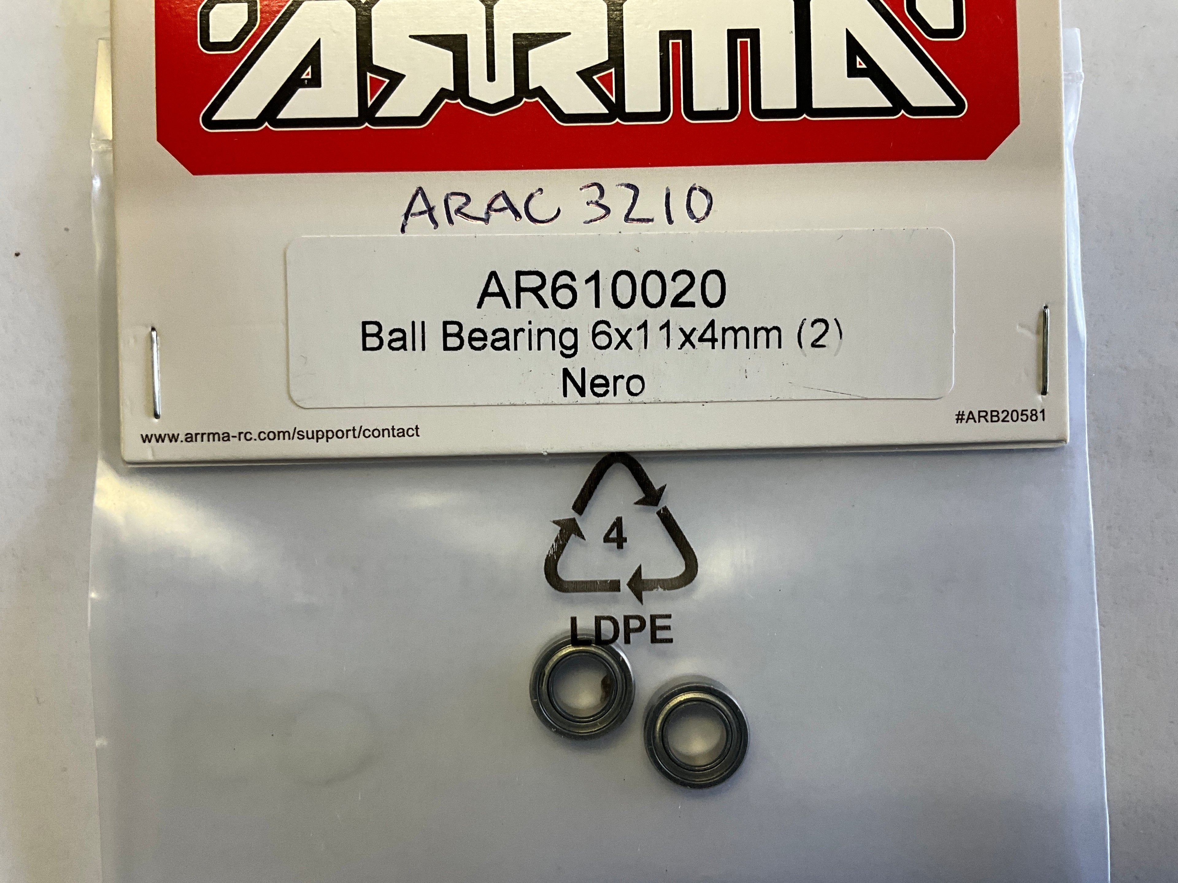 ARRMA Ball Bearing 6x11x4mm (2) 11x6x4