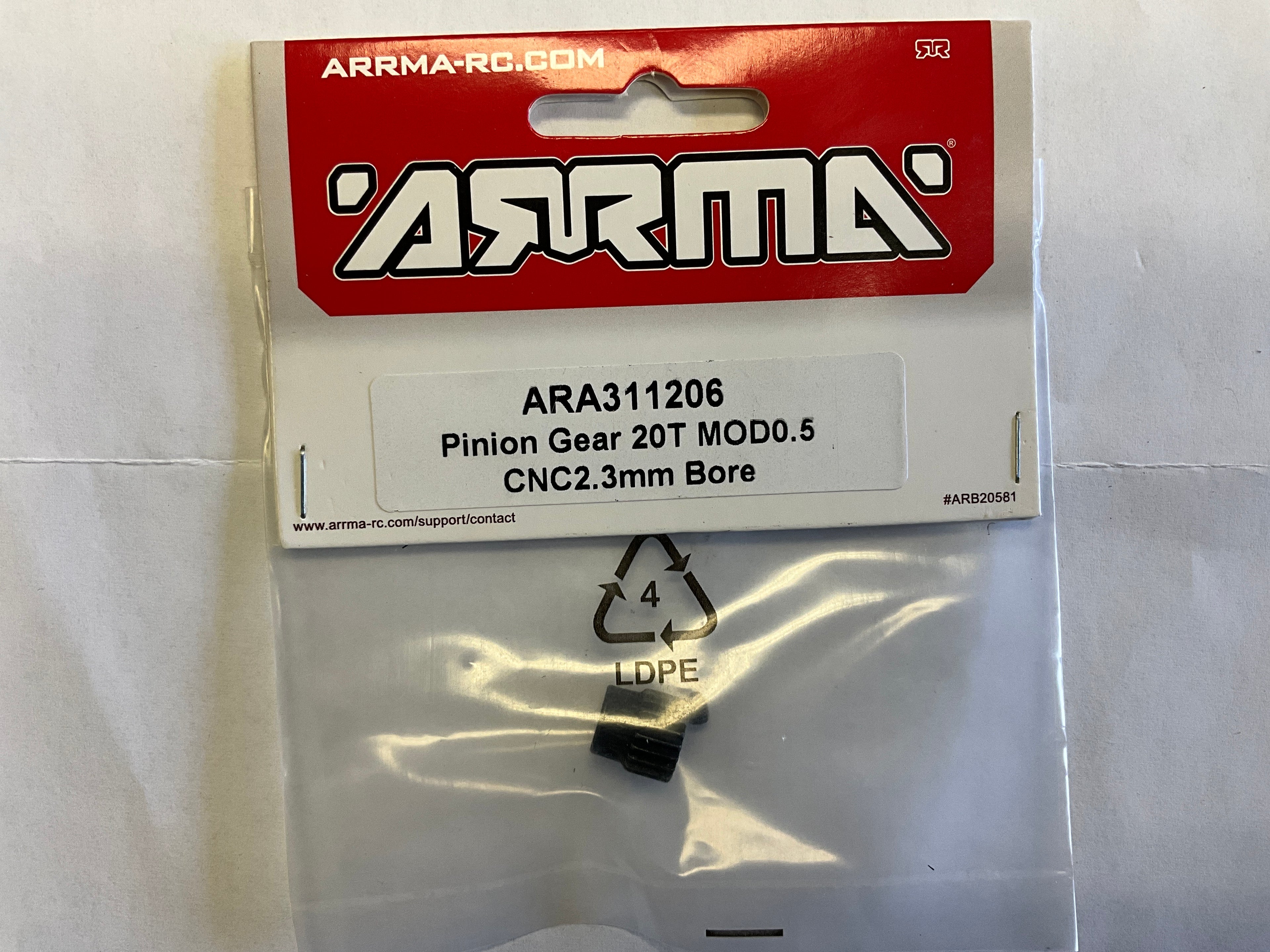 ARRMA Pinion Gear 20T 0.5 MOD CNC 2.3mm Bore