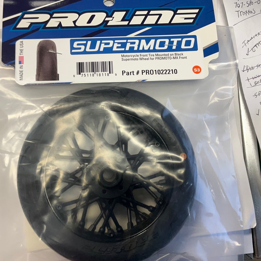 PROLINE 1/4 Supermoto S3 Motorcycle Front Tire MTD Black (1): PROMOTO-MX