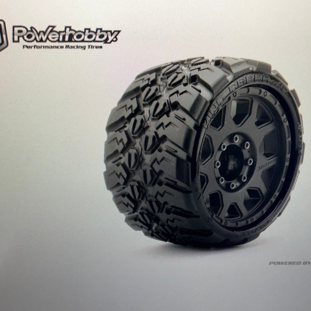 Powerhobby 1/8 SGT 3.8 King Cobra Belted Mounted Tires (2) 17MM Low Profile