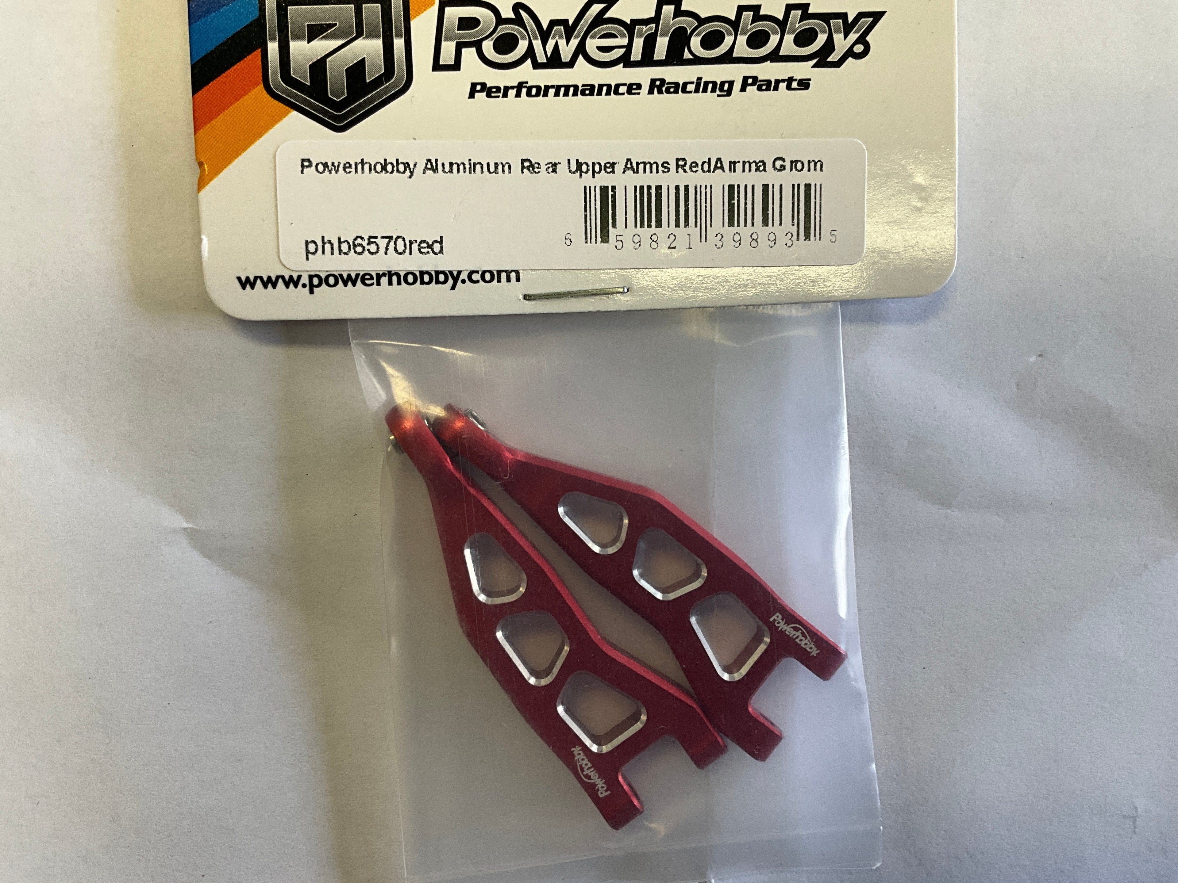 Powerhobby Aluminum Rear Upper Arms Red Arrma Granite / Typhon GROM