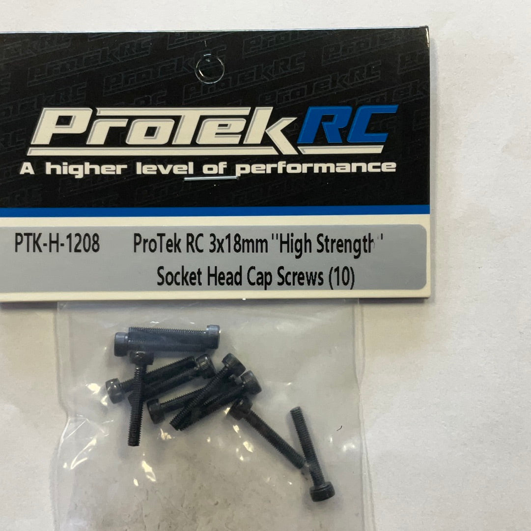 ProTek RC 3x18mm "High Strength" Socket Head Cap Screws (10)