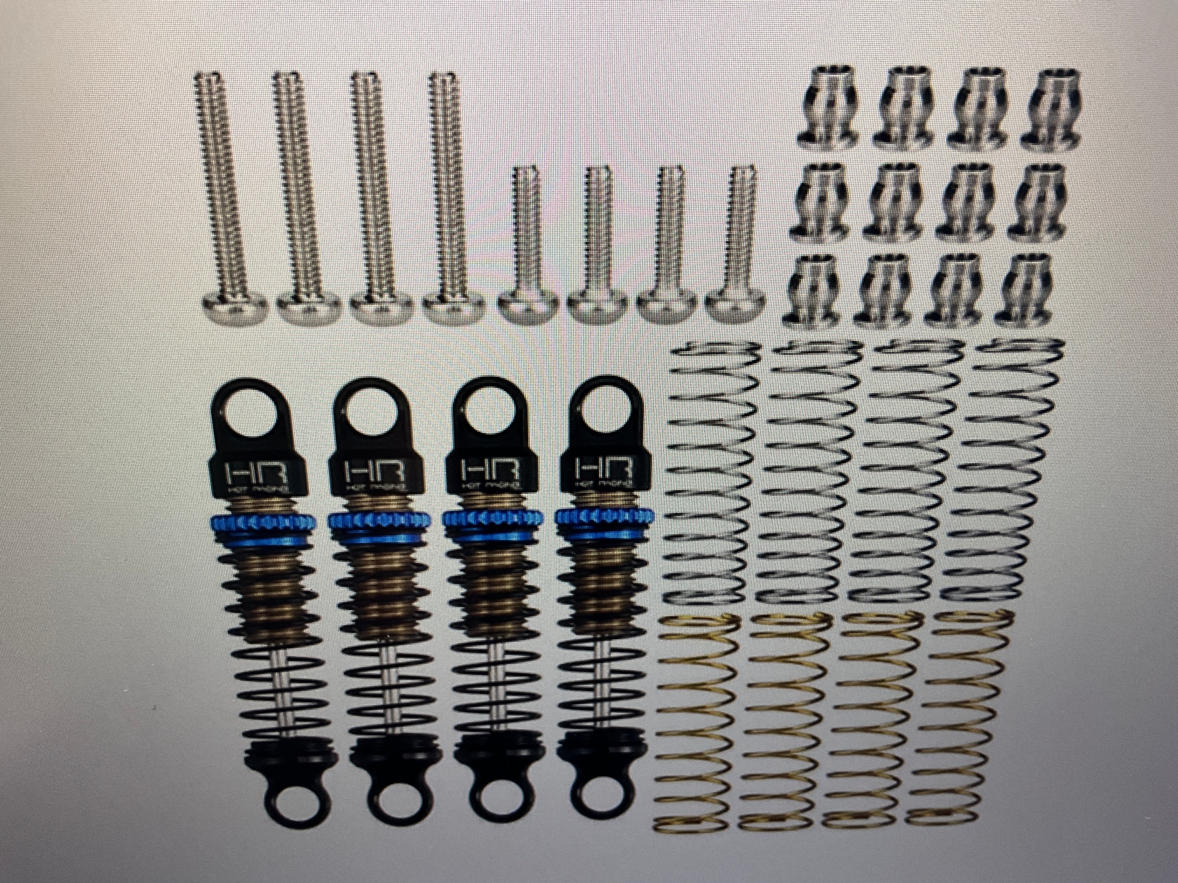 Hot Racing Aluminum 25mm Adjustable Shocks with Three Spring Rates, 1/30 Axial SCX30