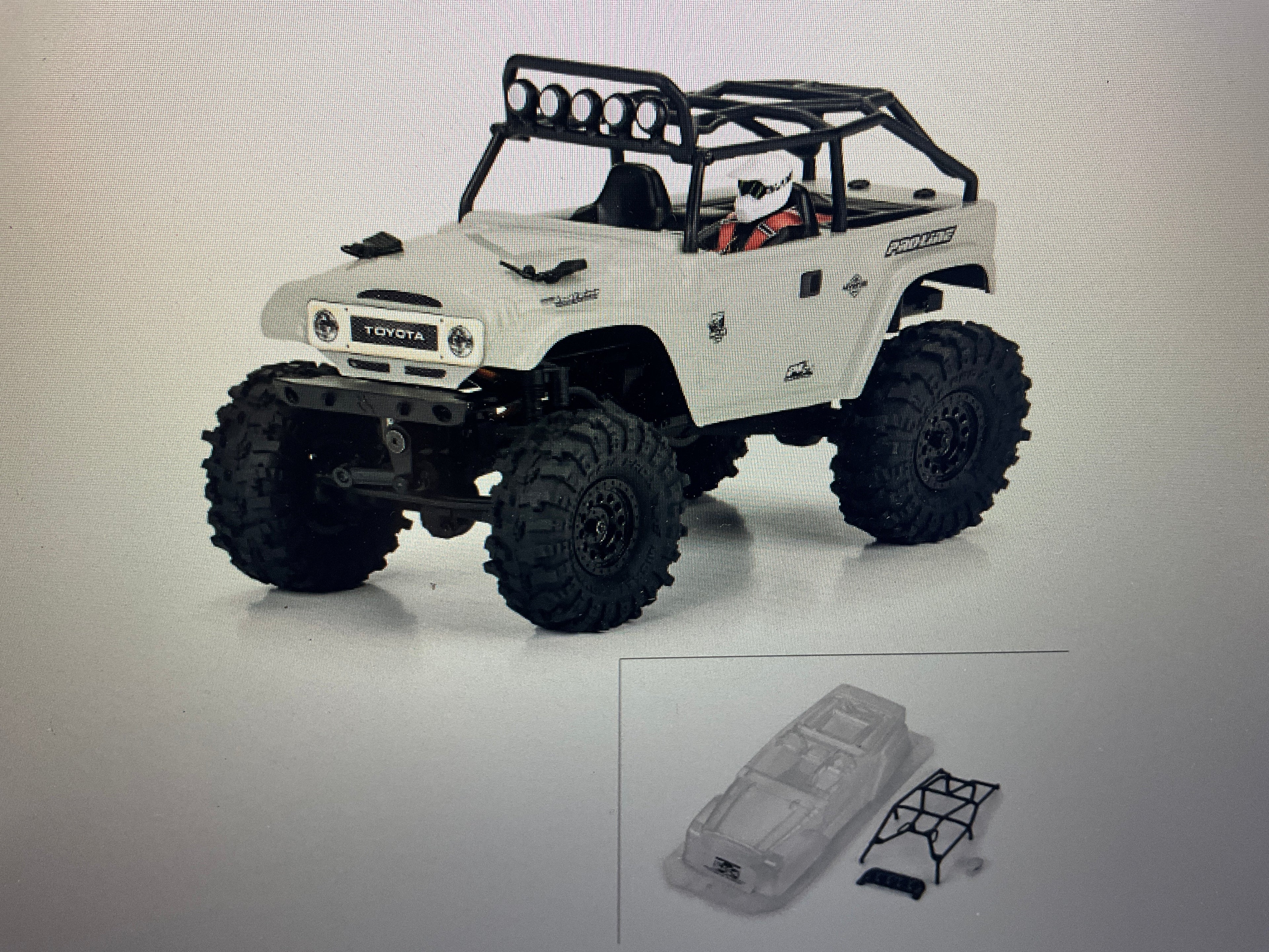 PROLINE 1/24 1979 Toyota Land Cruiser FJ40 Clear Body with Trail Cage: SCX24