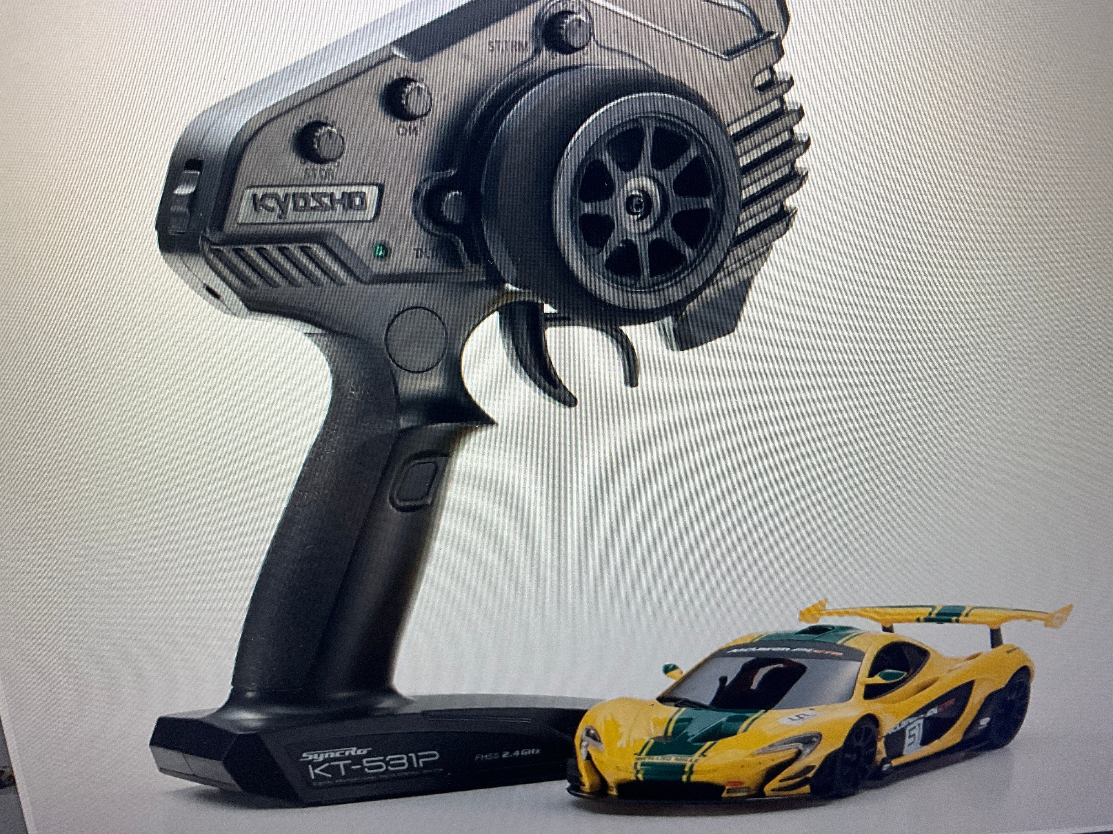 Kyosho MR-04 RWD Mini-Z Readyset w/McLaren P1 GTR Body (Yellow/Green) w/KT-531P 2.4GHz Radio