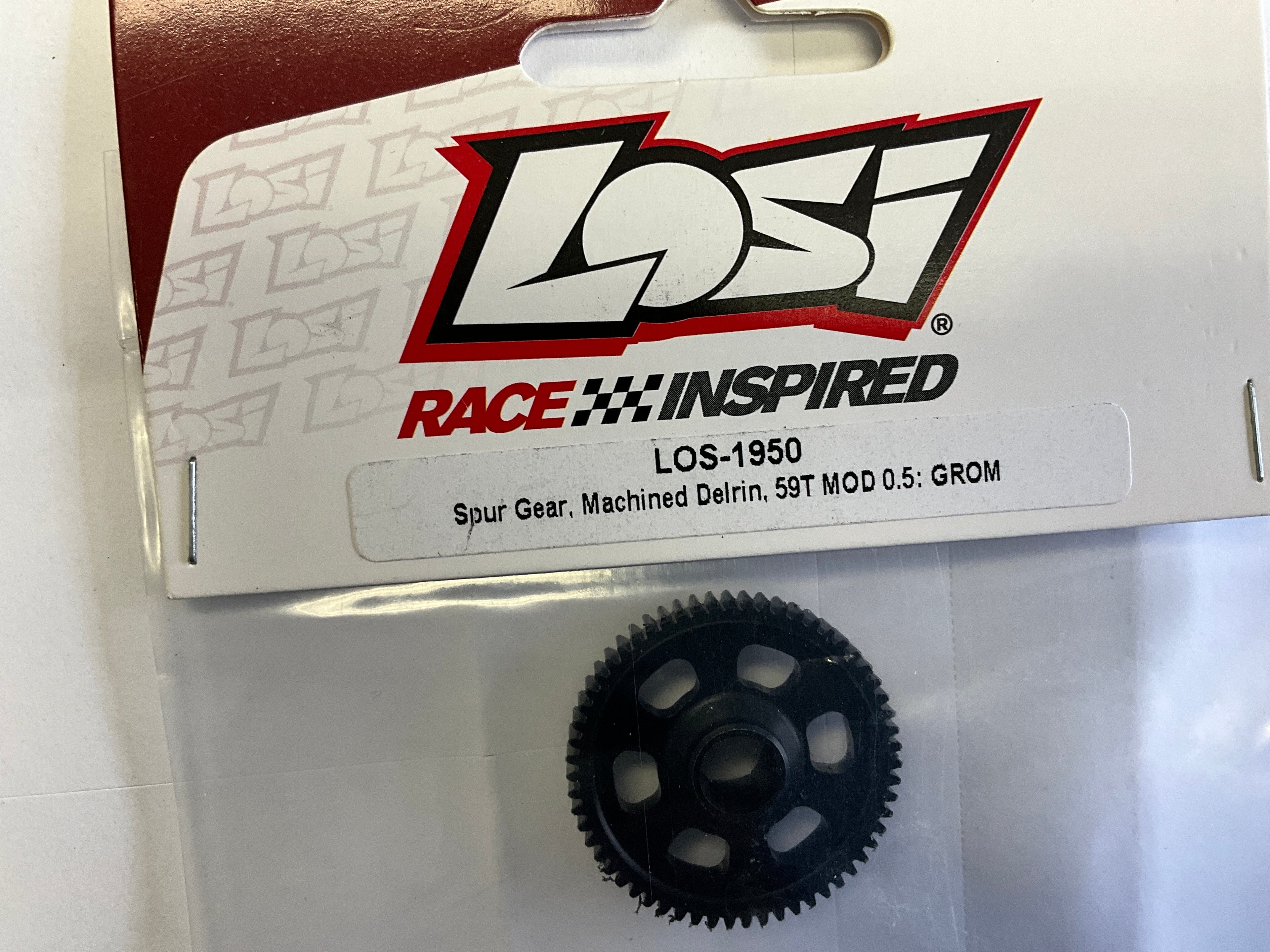LOSI Spur Gear, Machined Delrin, 59T MOD 0.5: NASCAR GROM