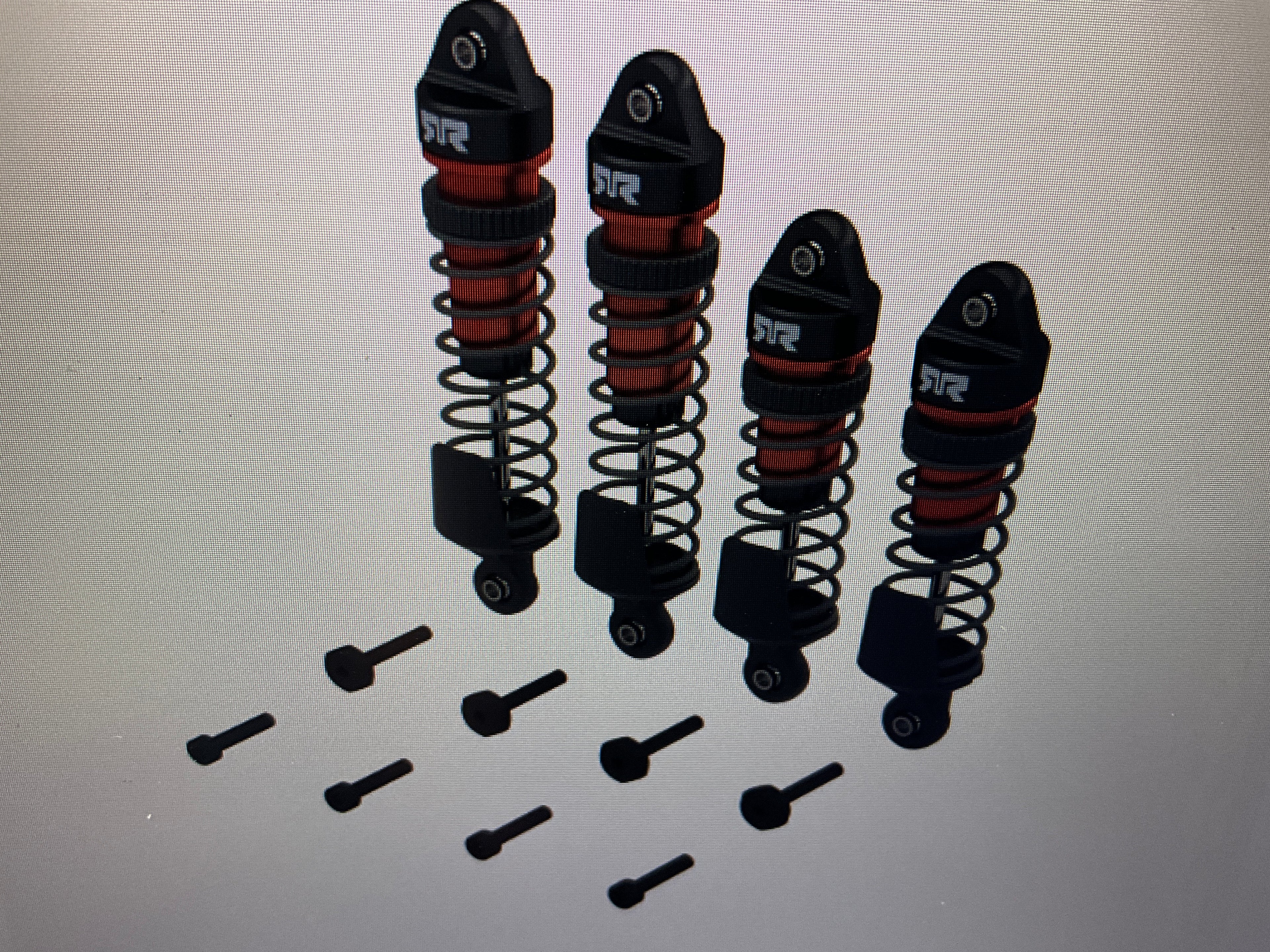 ARRMA Shock Set, Front/Rear Assembled, 700 cSt Oil, Red (4Pcs): MINI KRATON