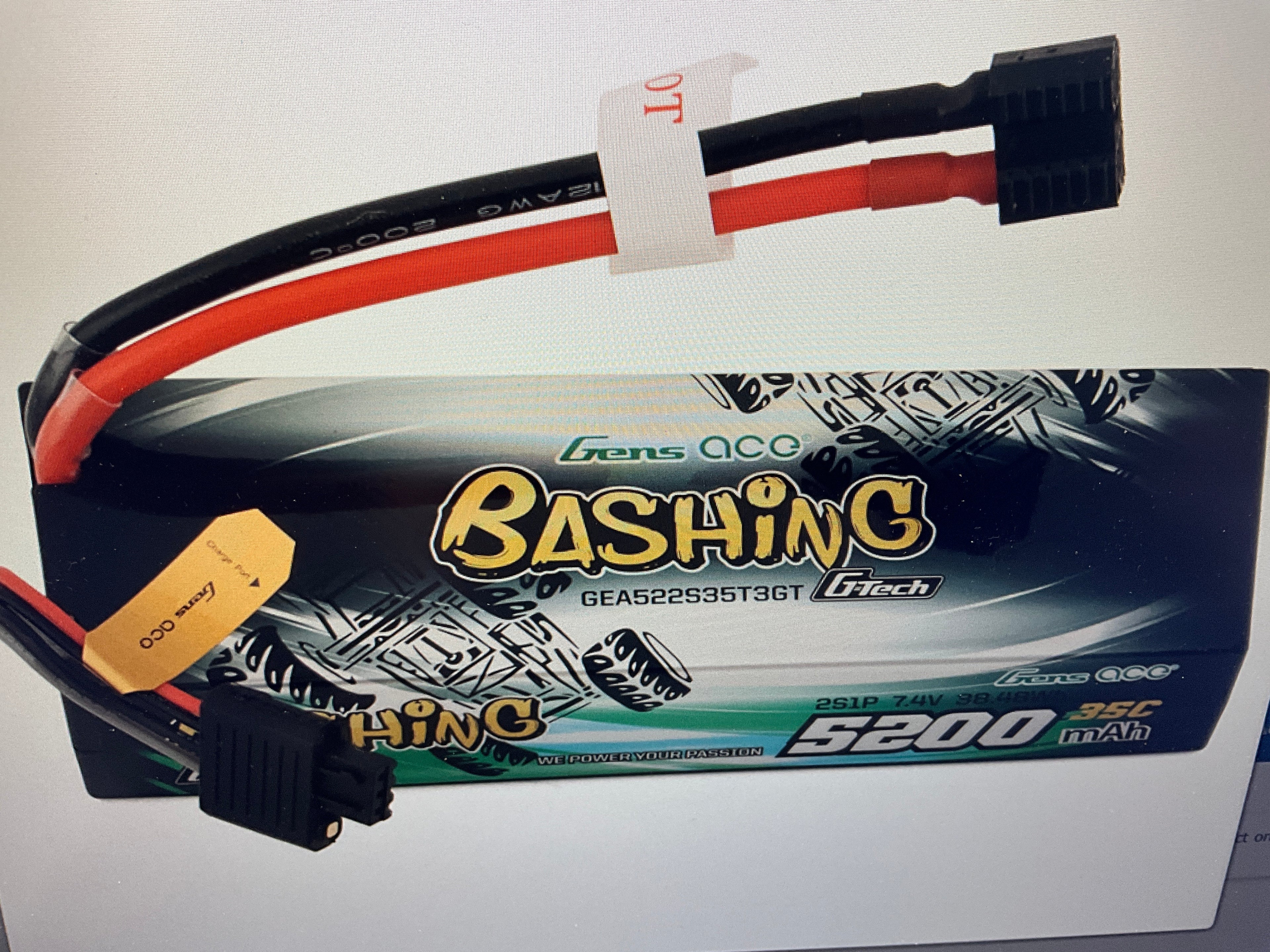 Gens Ace 2S G-Tech Smart "Bashing" LiPo Battery 35C (7.4V/5200mAh) w/Universal Connector