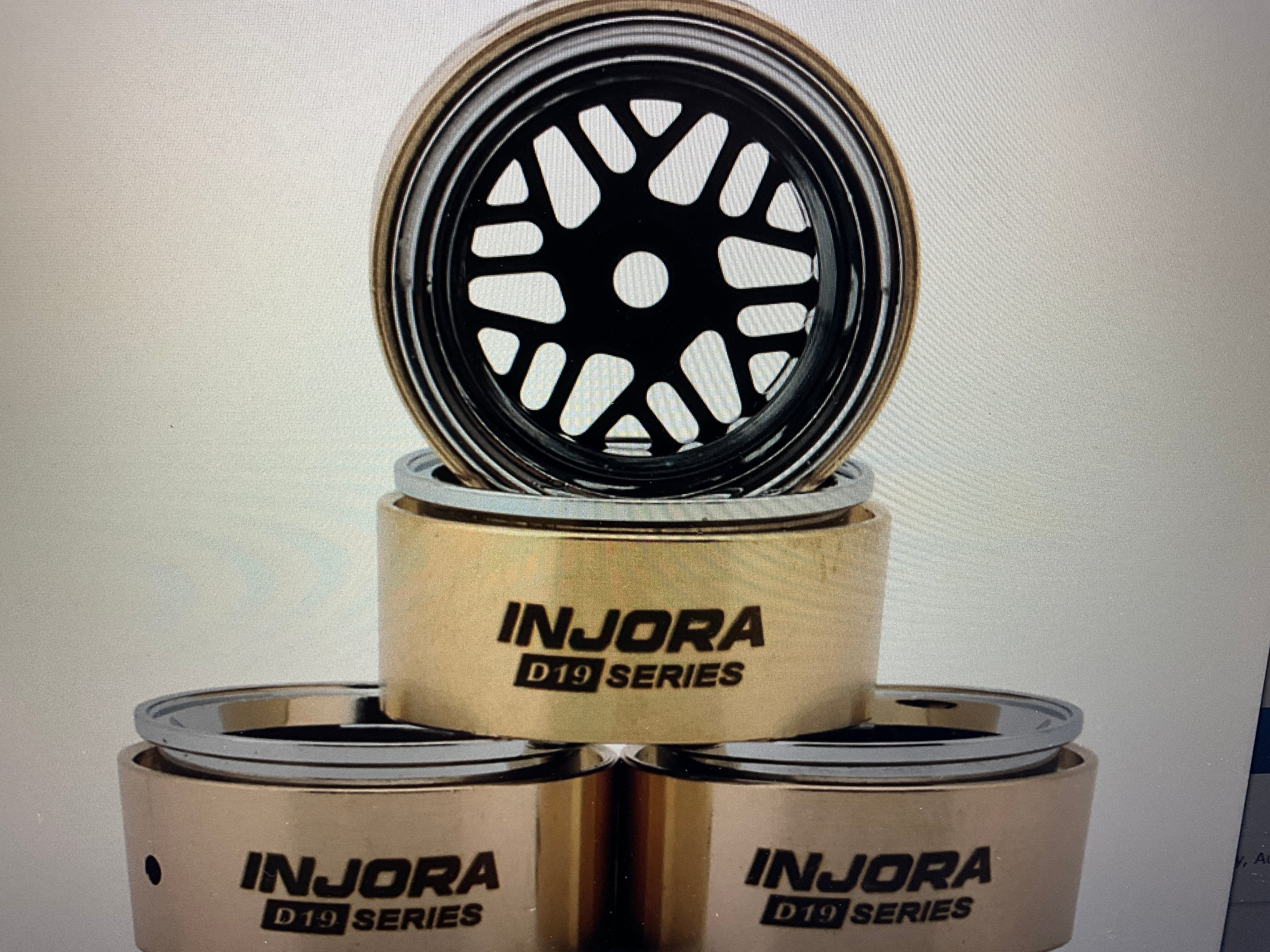 Injora 0.7" D19 ModuWheel Brass & Aluminum Micro Crawler Beadlock Wheels (Black) (4) (8.4g ea) (-2mm Offset) (Ascent-32)