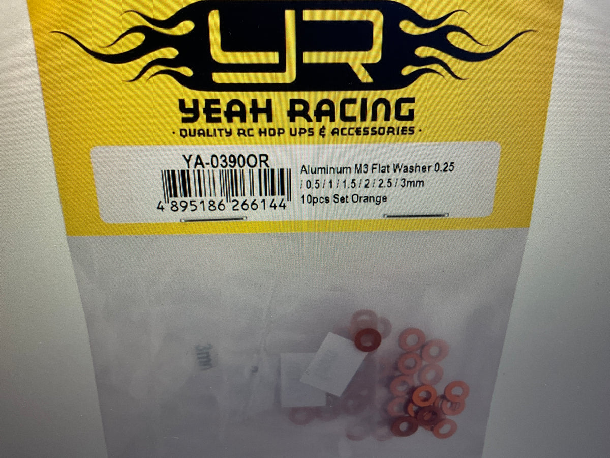 Yeah Racing 3x0.25/0.5/1.5/2/2.5/3mm Flat Washer Set (70)