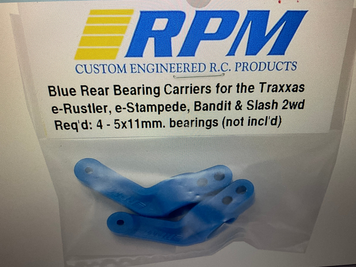 RPM Rear Stub Axle Carriers for Traxxas Slash/Bandit/Rustler/Stampede (Blue) (2)