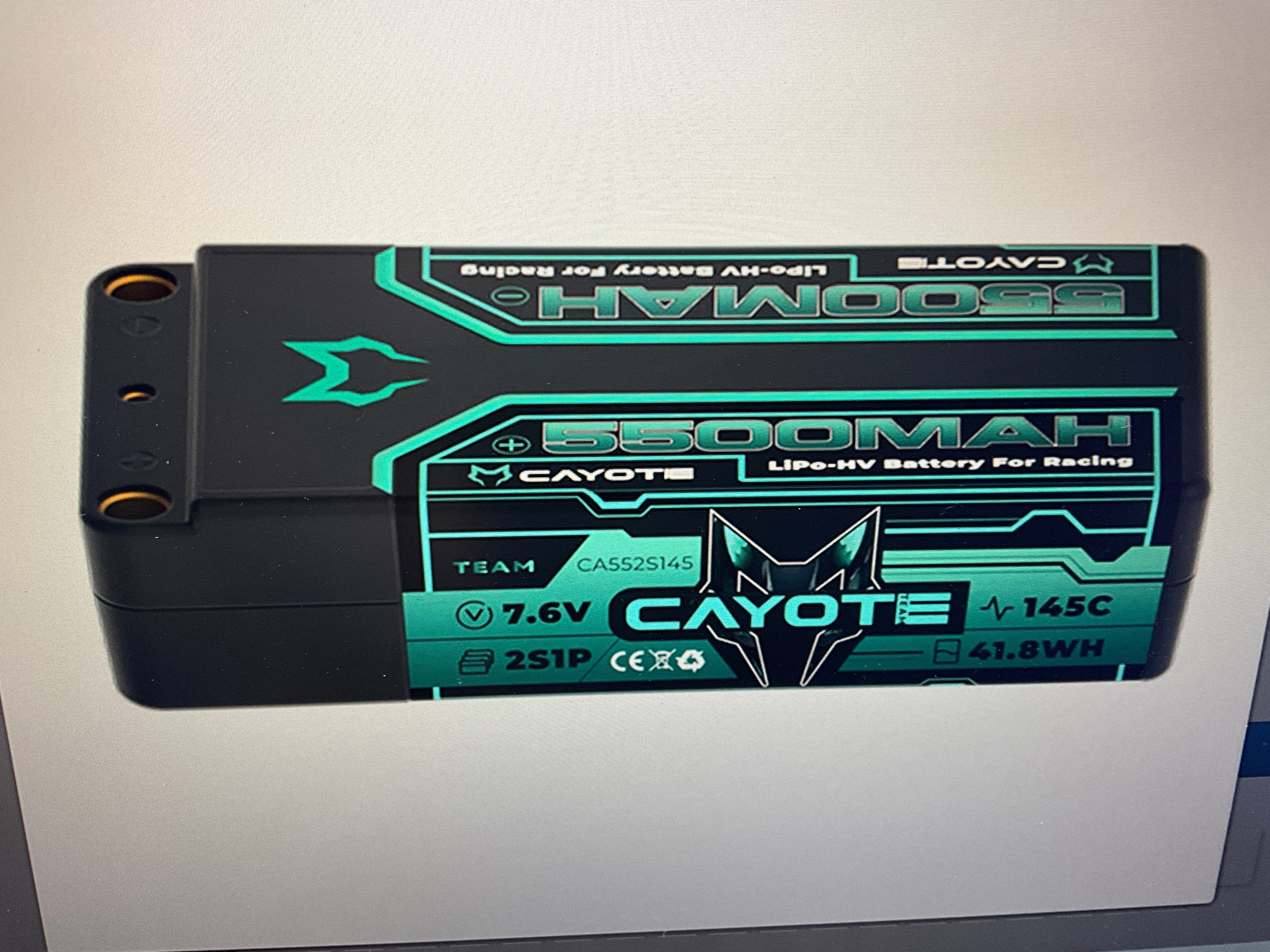 Cayote 2S 145C LCG Shorty LiHV Battery (7.6V/5500mAh) w/5mm Bullets
