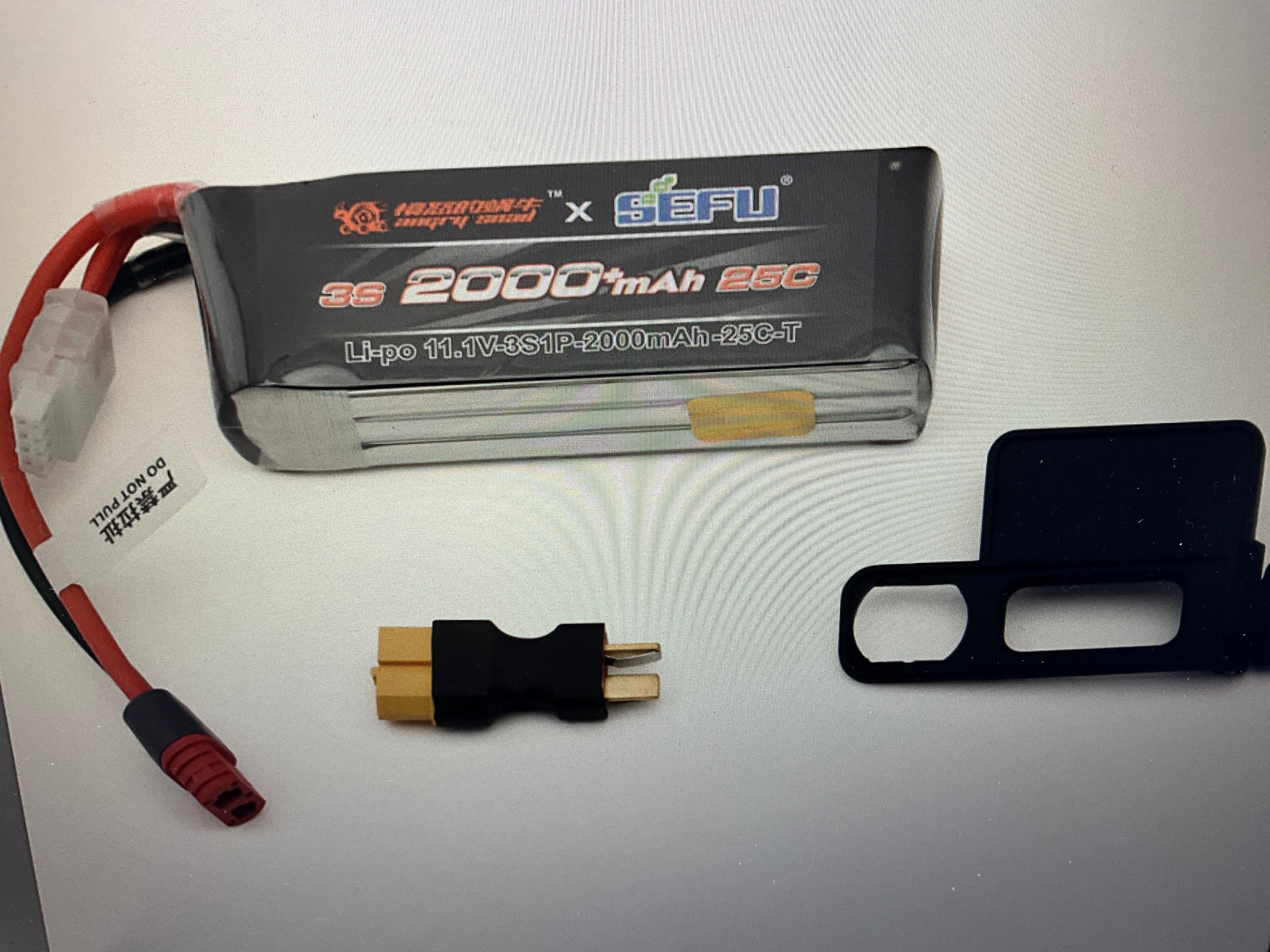 MJX HYPER GO Angry Snail™ 3S 25C LiPo Battery (11.1V/2000mAh) w/T-Style Connector, Hold-Down, & XT60 Adapter