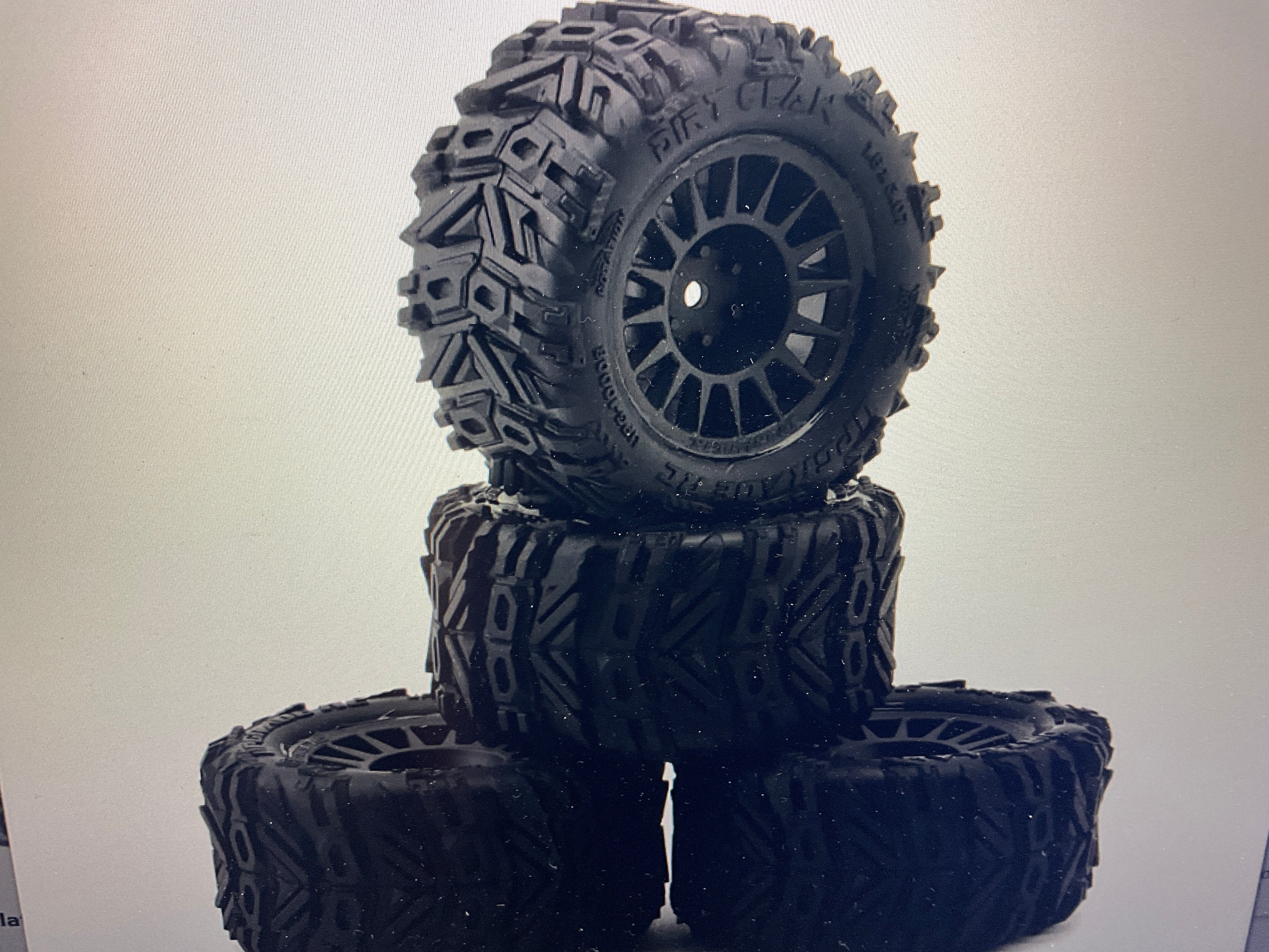 UpGrade RC Dirt Claw Pre-Mounted BELTED Tires for ARRMA® Granite Grom™ (4)