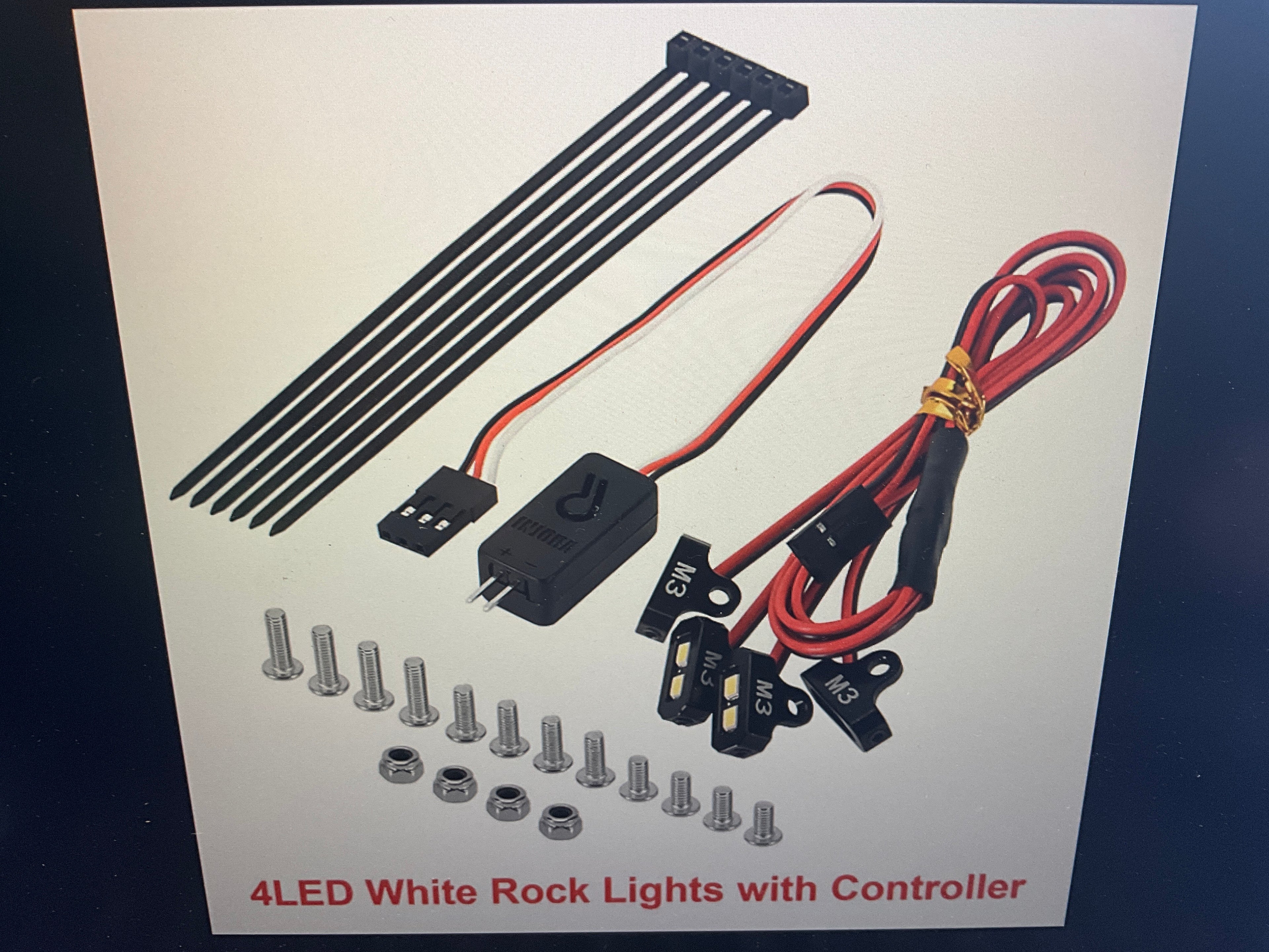 INJORA 4LED Rock Lights Kit for 1/10 RC Crawler (White, Yellow)