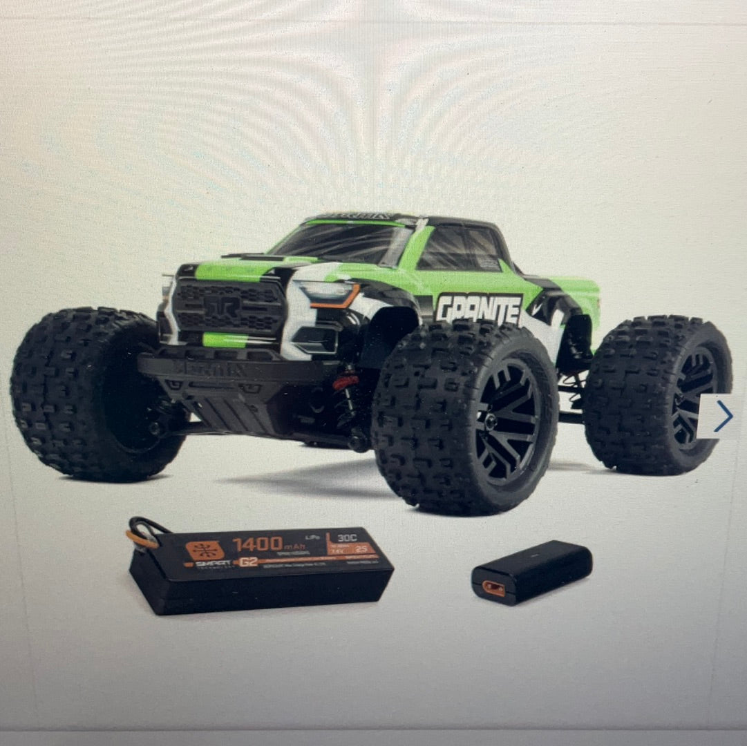 ARRMA 1/18 GRANITE GROM MEGA 380 Brushed 4X4 Monster Truck RTR with Battery &amp; Charger