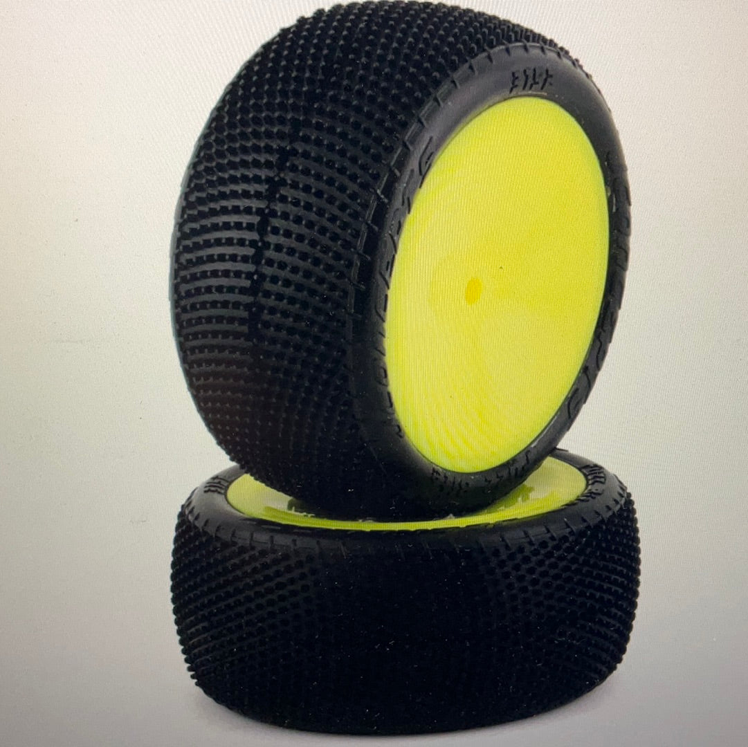 JConcepts Fuzz Bite LP 2.2" Pre-Mounted Rear Buggy Carpet Tires (2) (Pink) w/12mm Hex