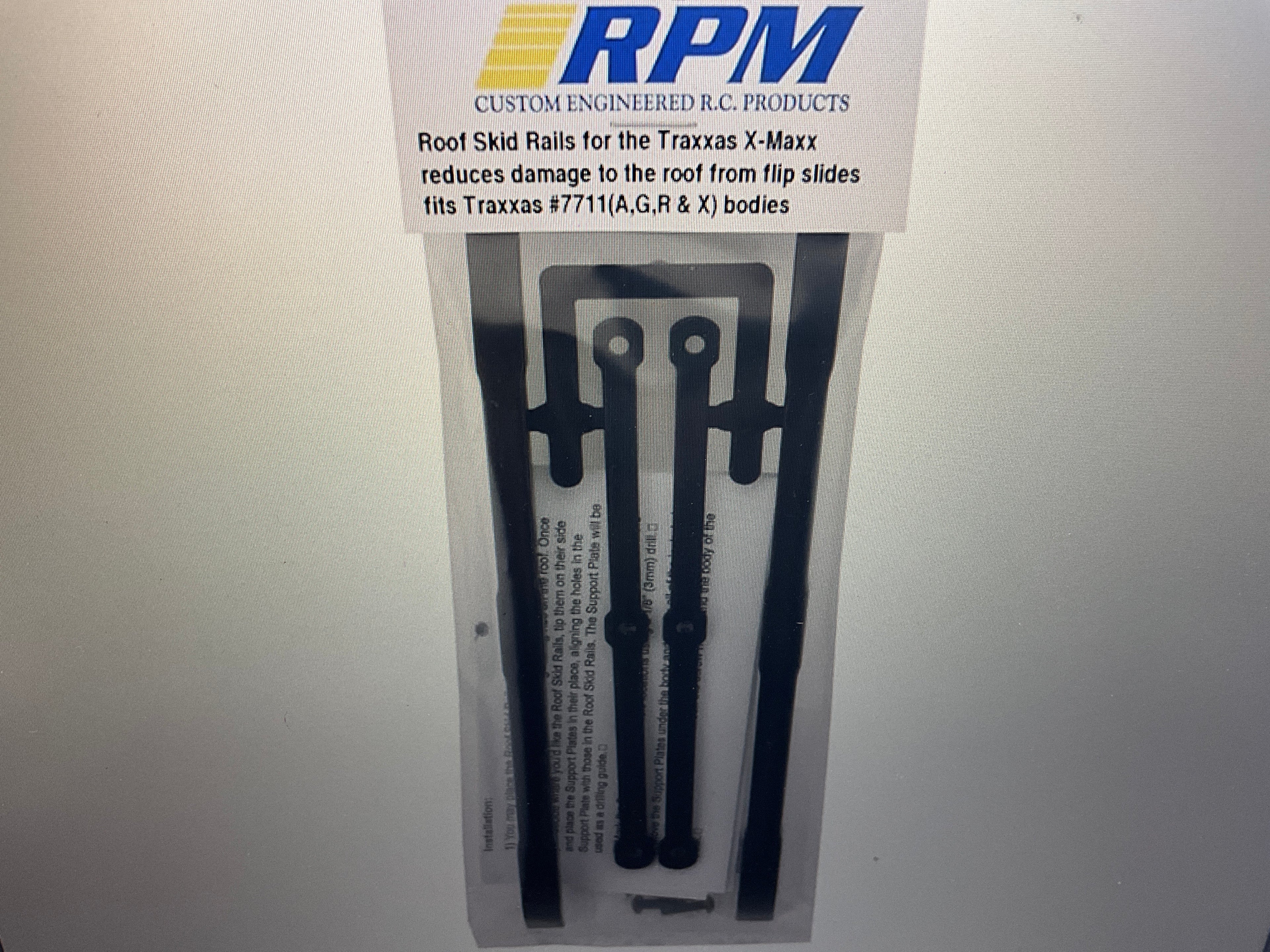 RPM Roof Skid Rails for Traxxas X-Maxx (Black)