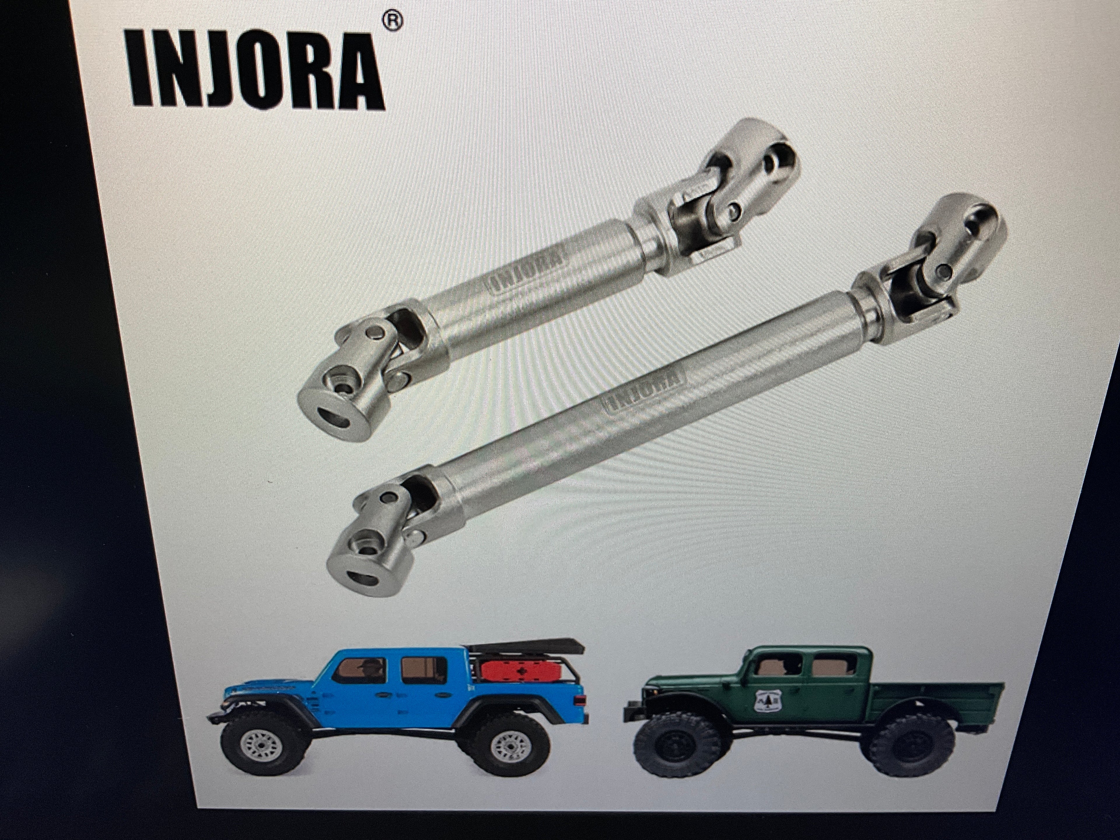 INJORA Stainless Steel Drive Shafts with D Shaped Hole for SCX24 Gladiator Power Wagon