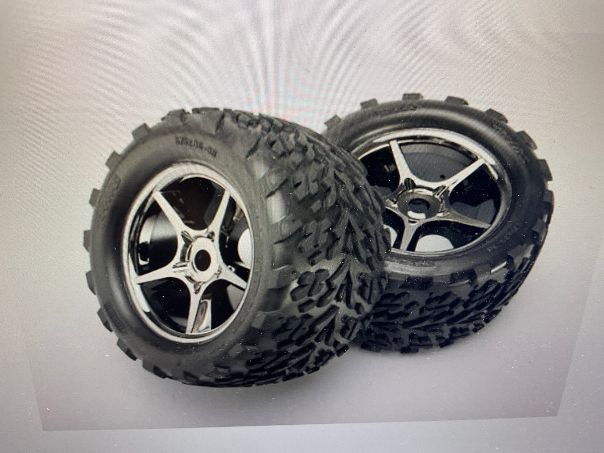 Gemini 3.8" Black Chrome Wheels & Talon Tires (2)