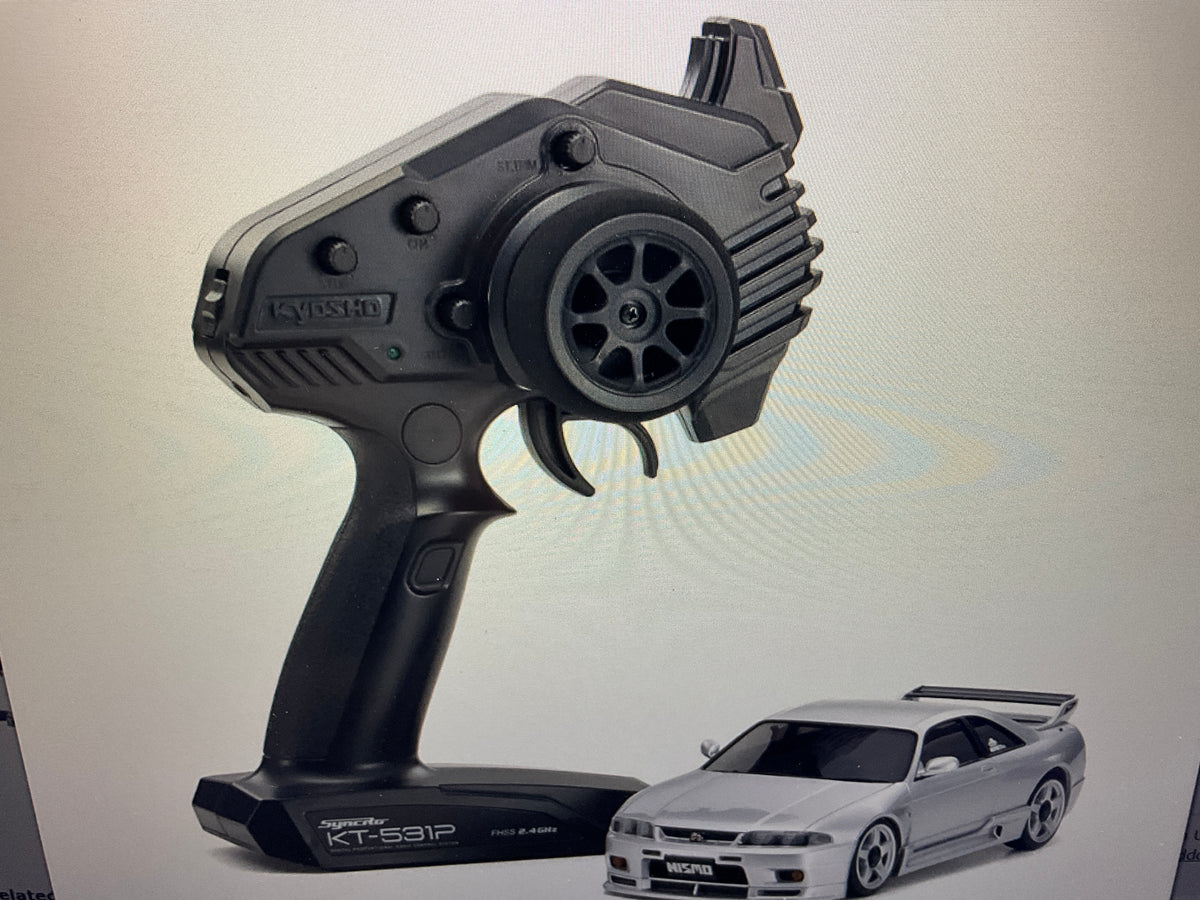 Kyosho MA-020 AWD Mini-Z ReadySet w/Nissan Skyline GT-R R33 Nismo Body (Spark Silver) w/KT-531P 2.4GHz Radio