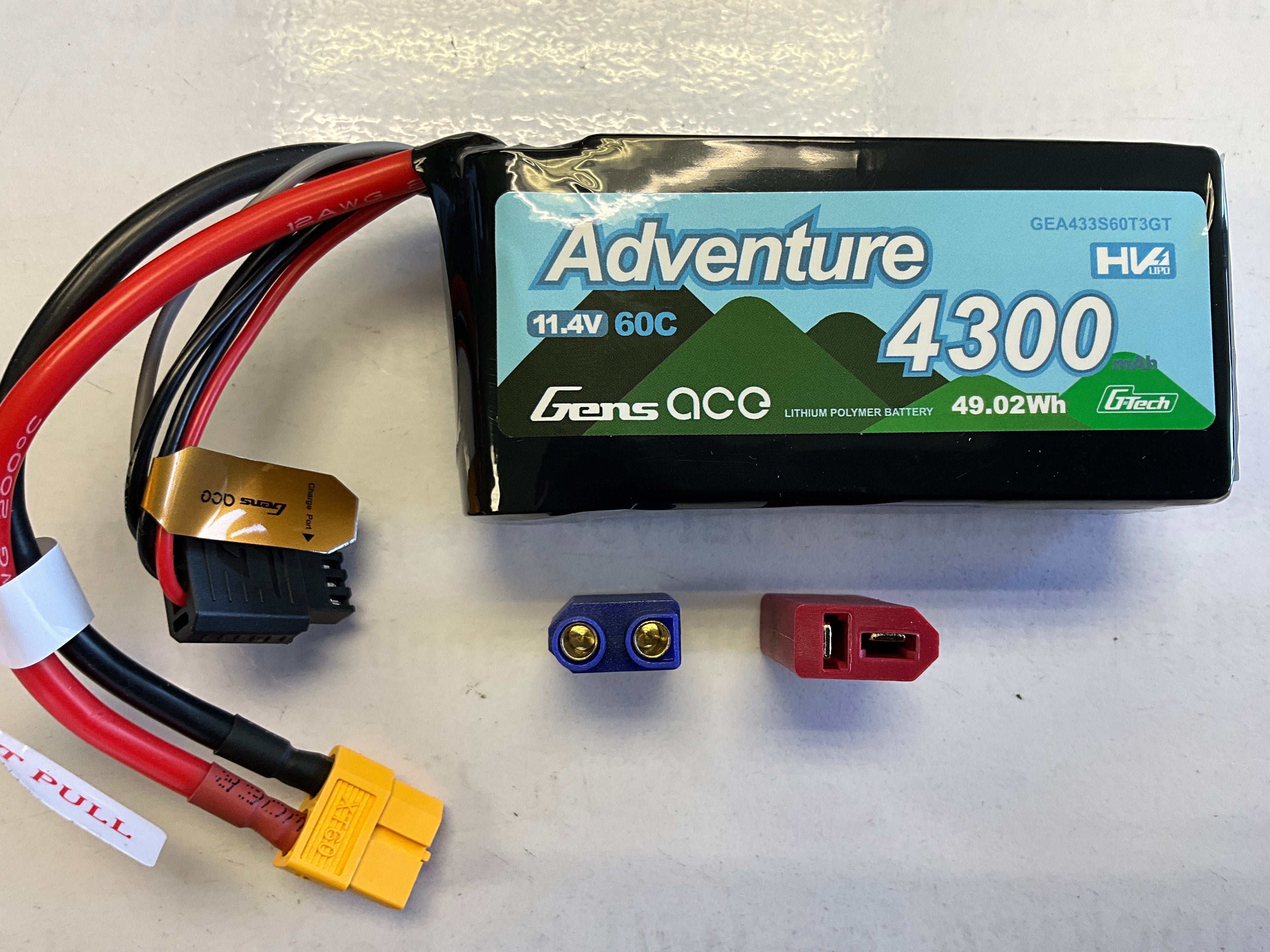 Gens Ace G-Tech Smart 3S LiHV Battery 60C (11.4V/4300mAh) w/Universal Connector