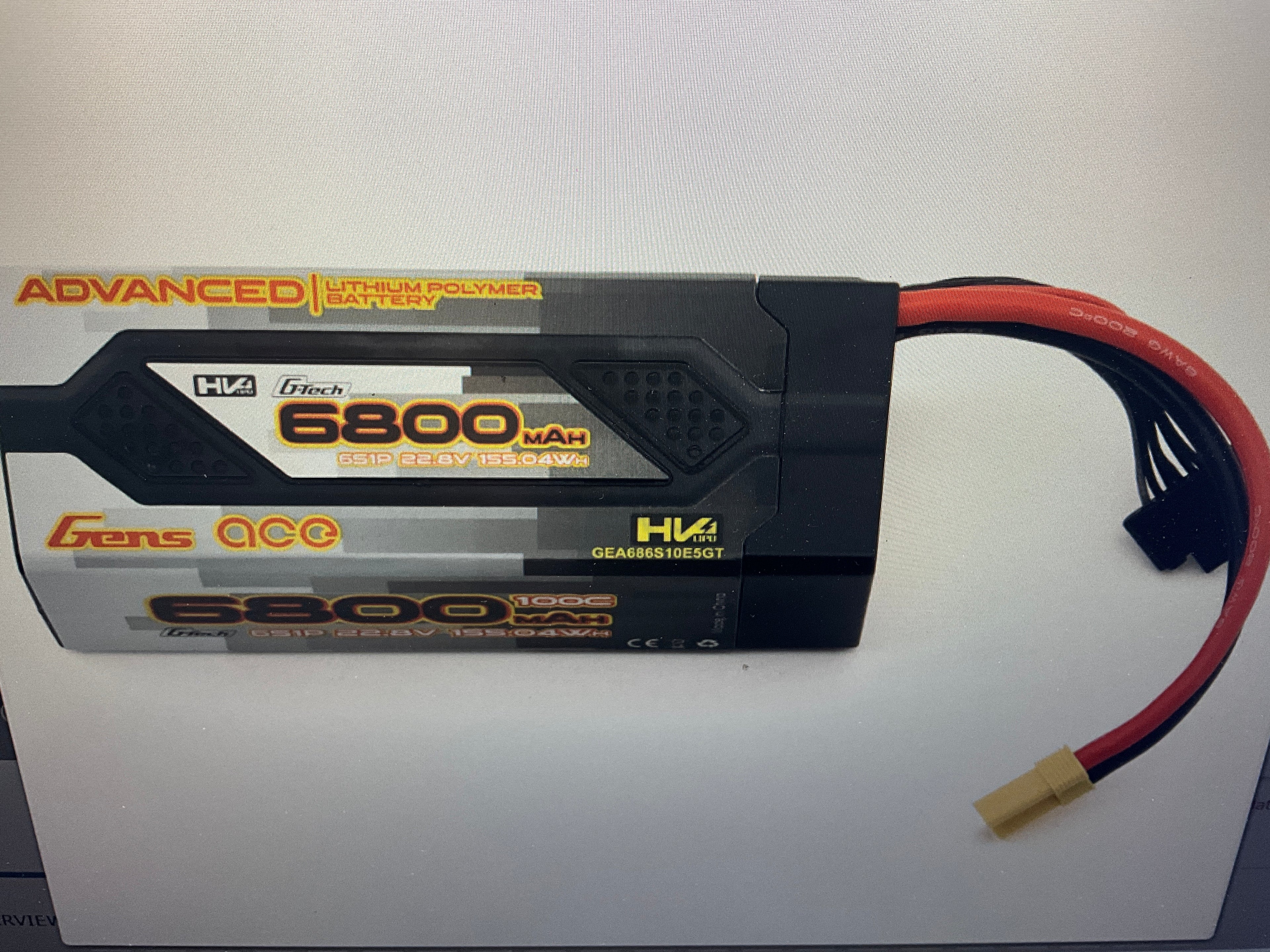 Gens Ace G-Tech Advanced Smart 6S LiHV Battery 100C (22.8V/6800mAh) w/EC5 Connector
