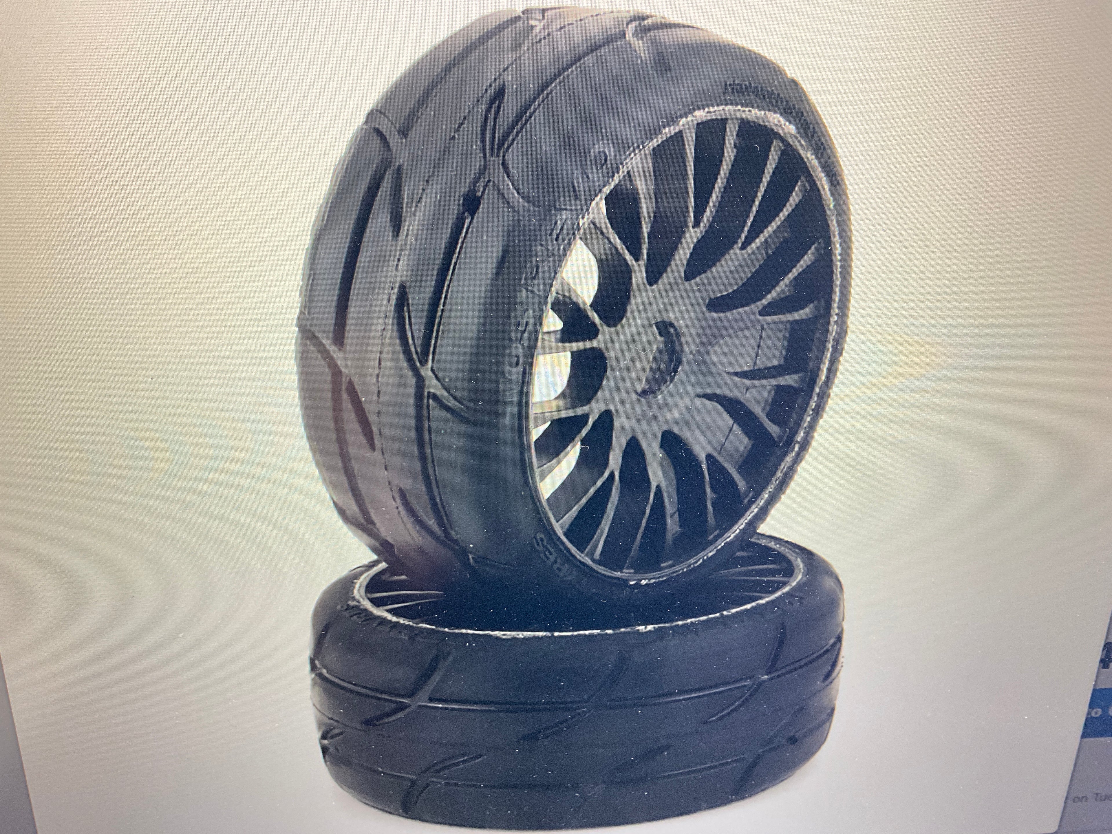 GRP Tires GT - TO3 Revo Belted Pre-Mounted 1/8 Buggy Tires (Black) (2) (XM2) w/FLEX Wheel