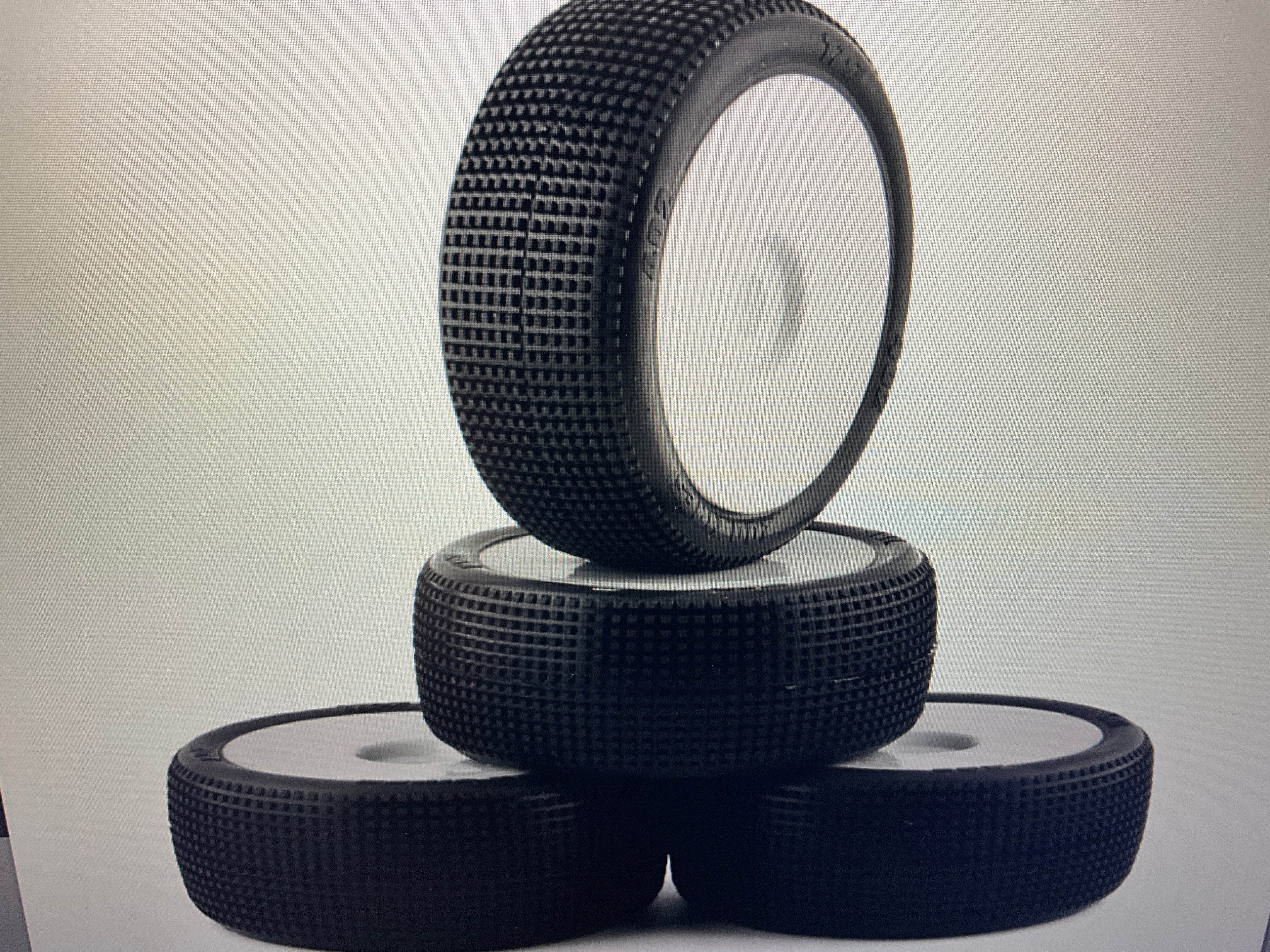 TZO Tires 402 1/8 Buggy Non-Glued Tire Set (White) (4) (Soft)