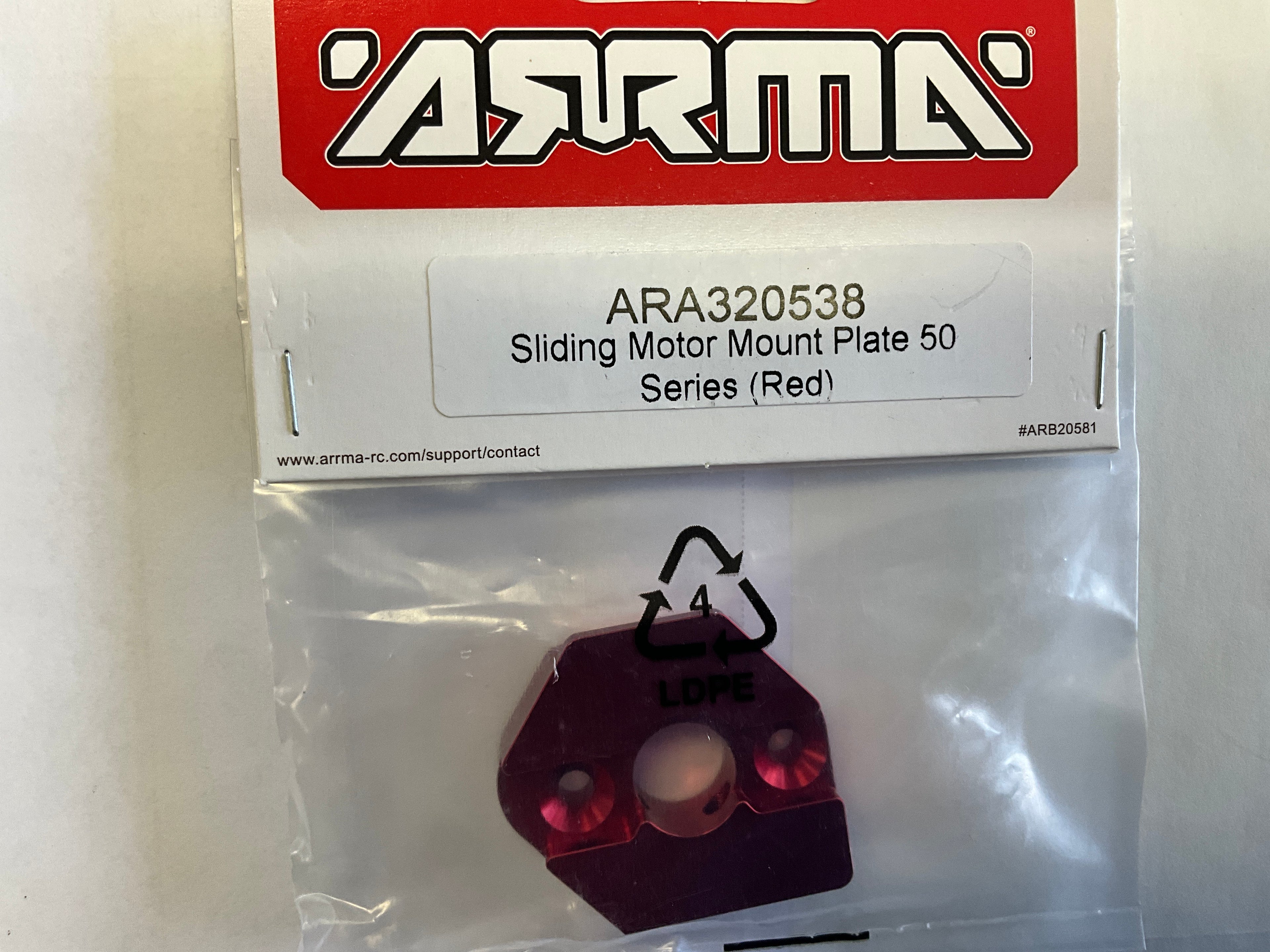 ARRMA Sliding Motor Mount Plate 50 Series (Red)