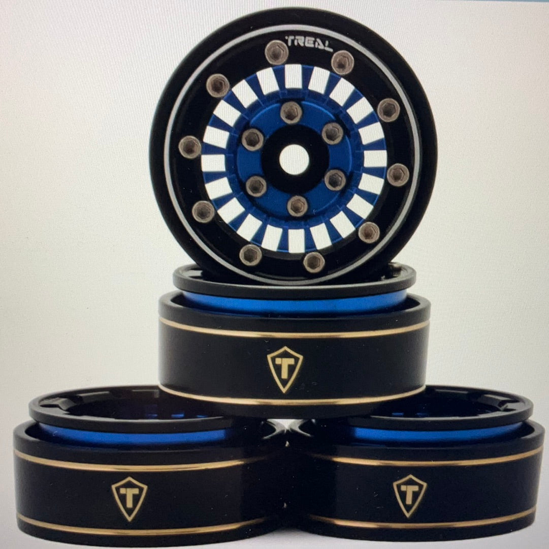 Treal Hobby Type C 1.0" Brass Beadlock Crawler Wheels (4) (27.3g)