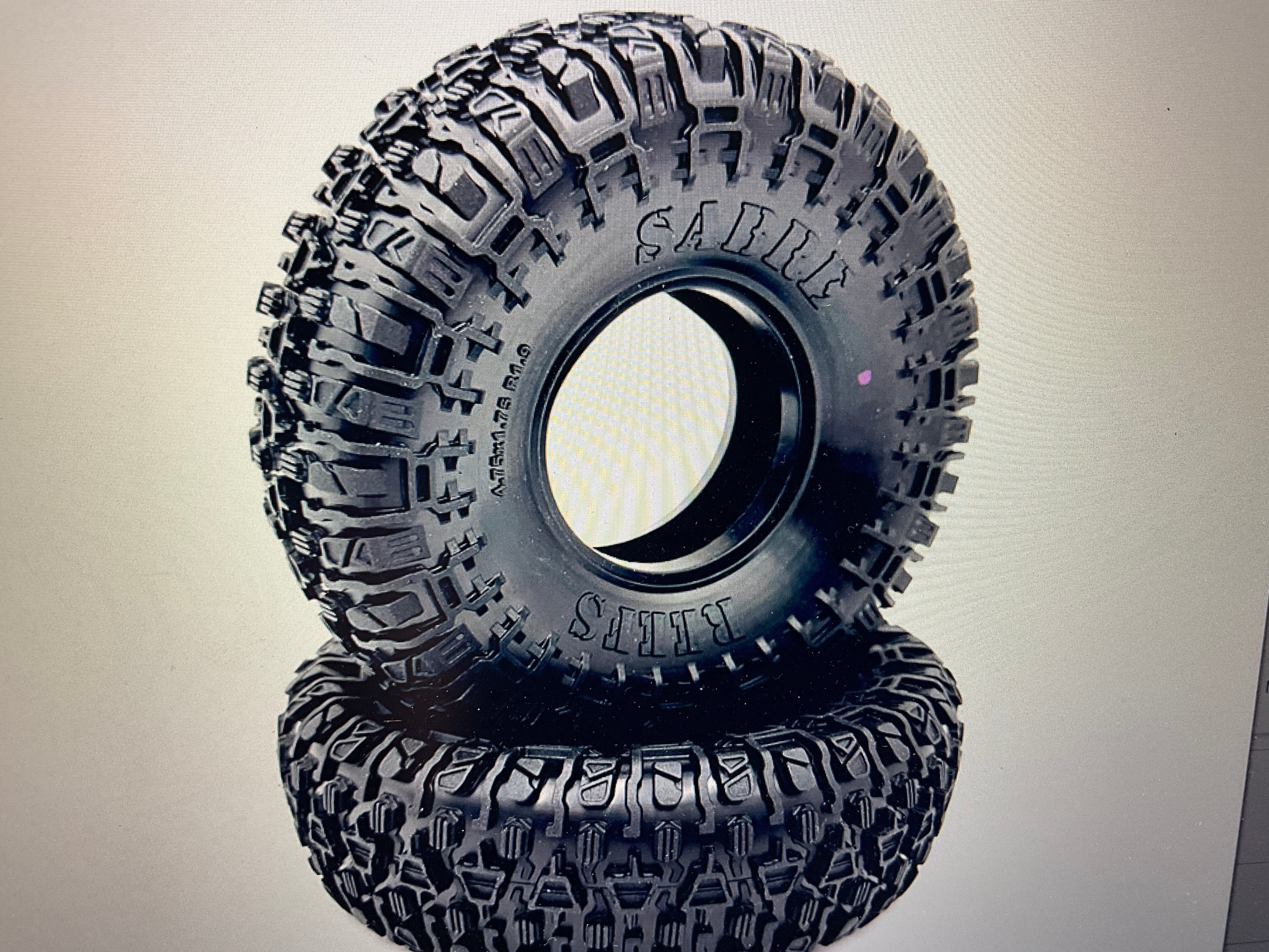 Reefs RC SABRE 1.9" Rock Crawler Tires (2) (Pink) w/Foams